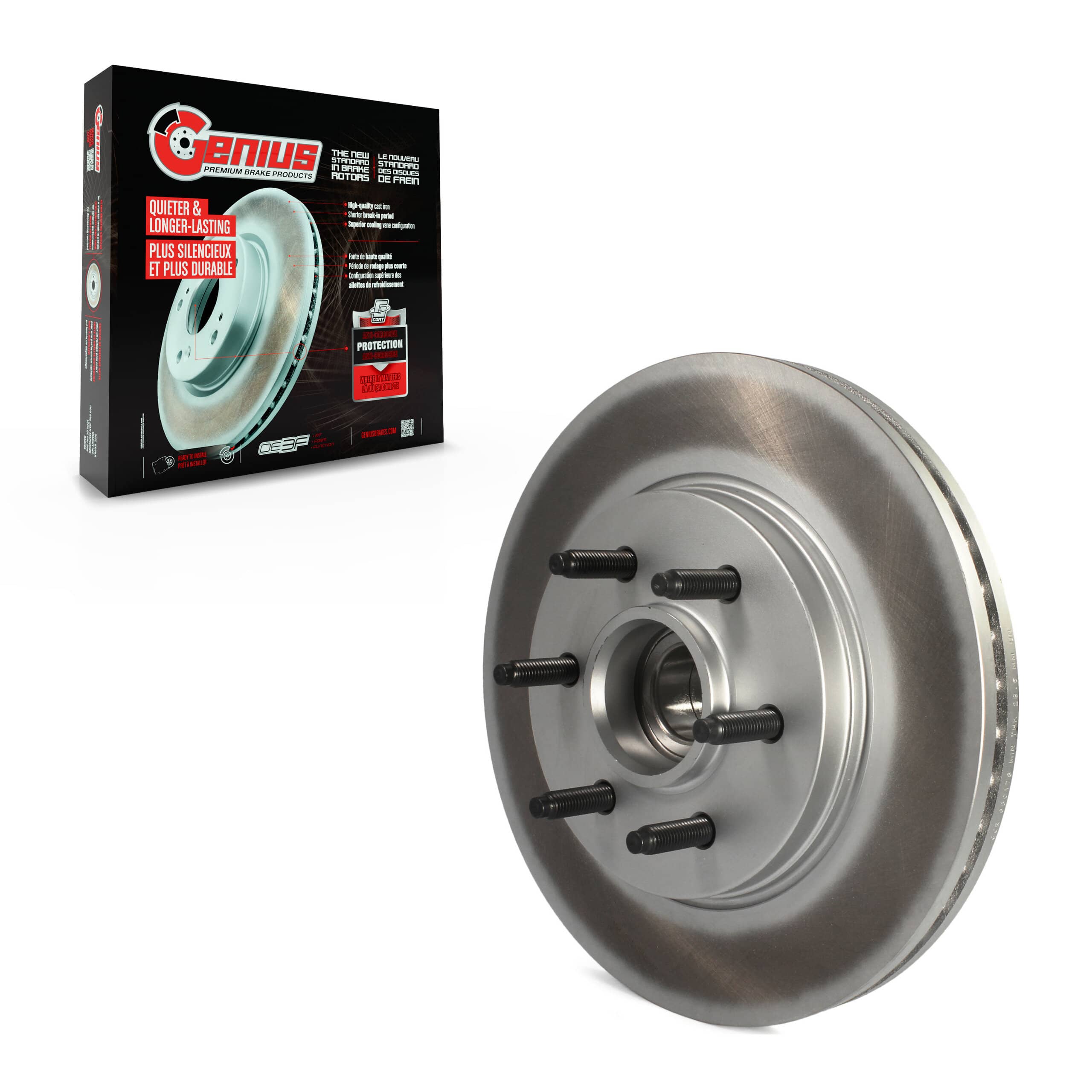Genius - GCR-680178 - Front Disc Brake Rotor and Hub Assembly