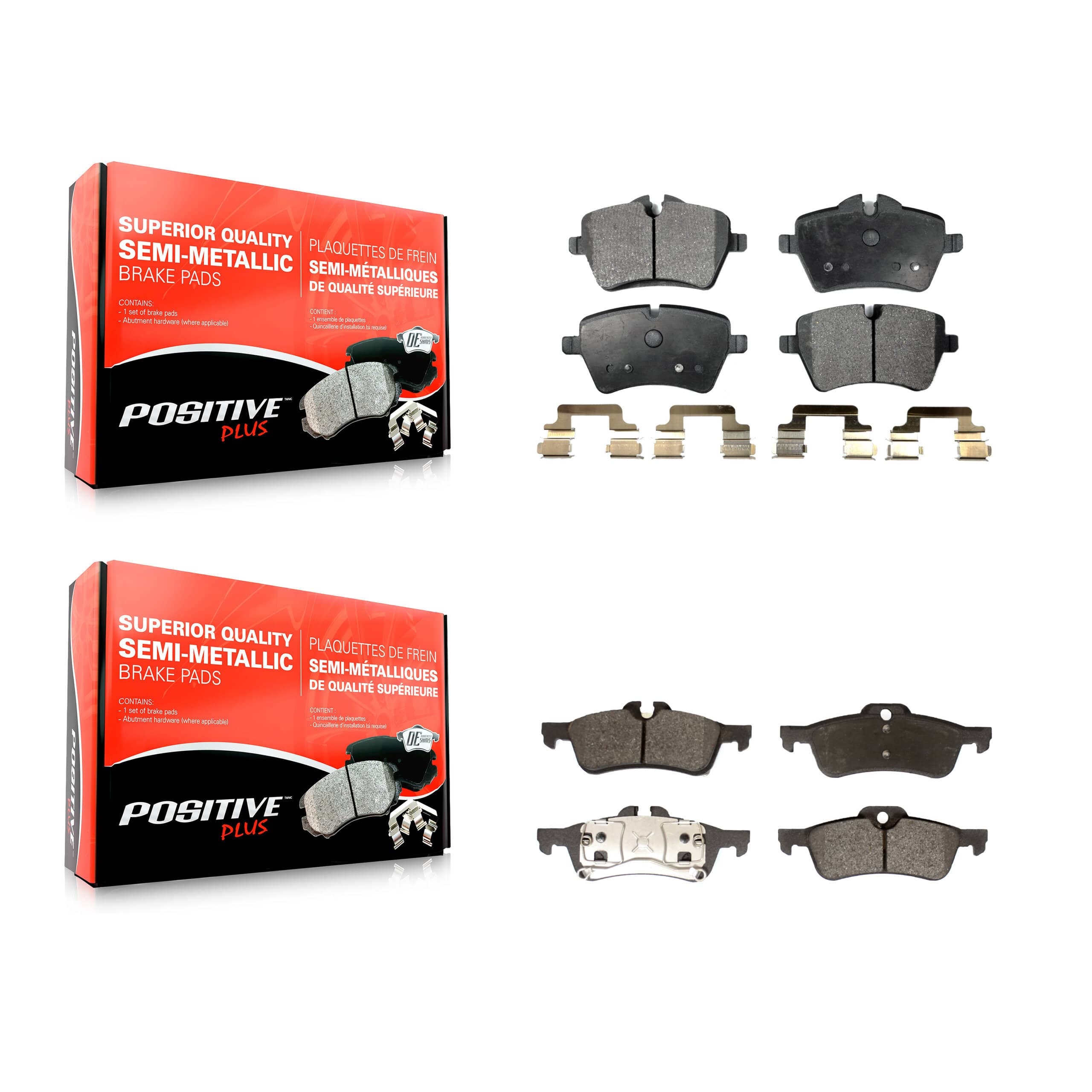 Positive Plus - KPF-100082 - Front and Rear Disc Brake Pad Kits