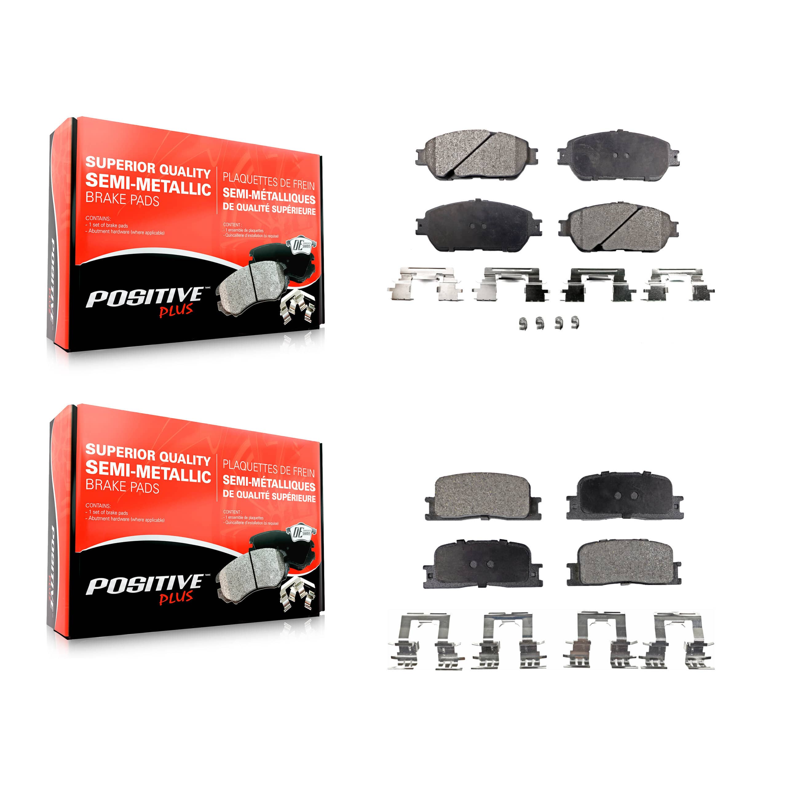 Positive Plus - KPF-100409 - Front and Rear Disc Brake Pad Kits