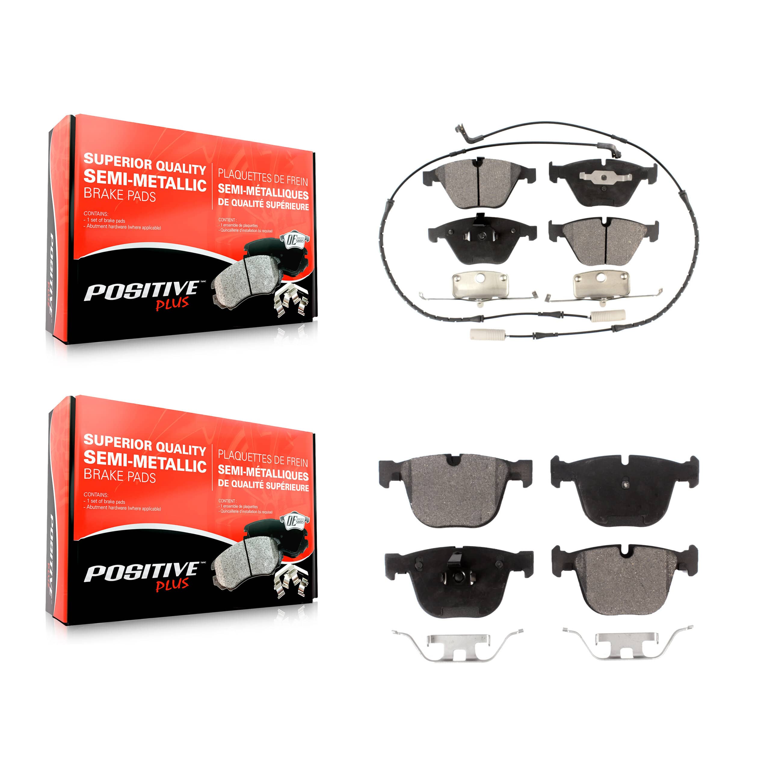Positive Plus - KPF-100429 - Front and Rear Disc Brake Pad Kits