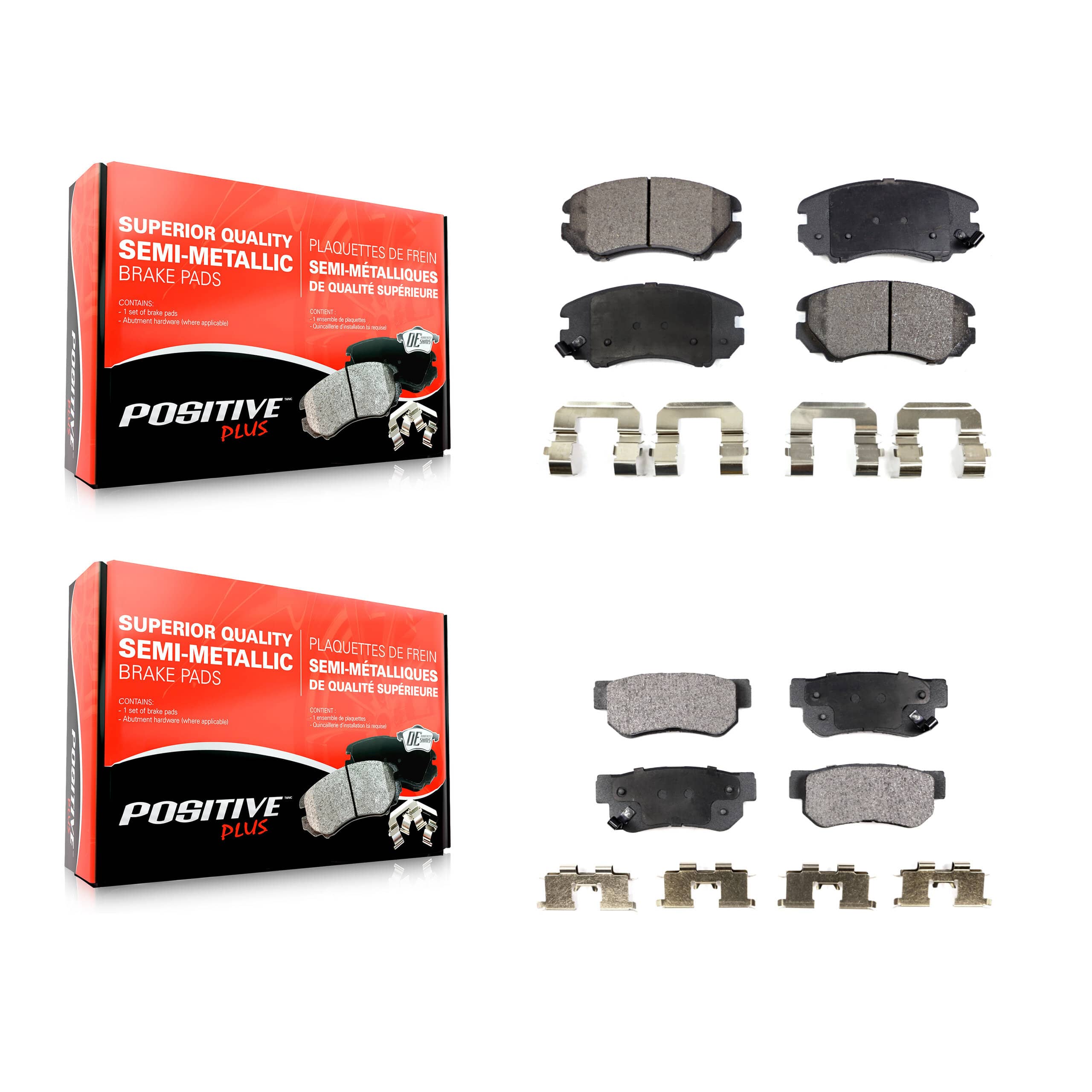 Positive Plus - KPF-100433 - Front and Rear Disc Brake Pad Kits