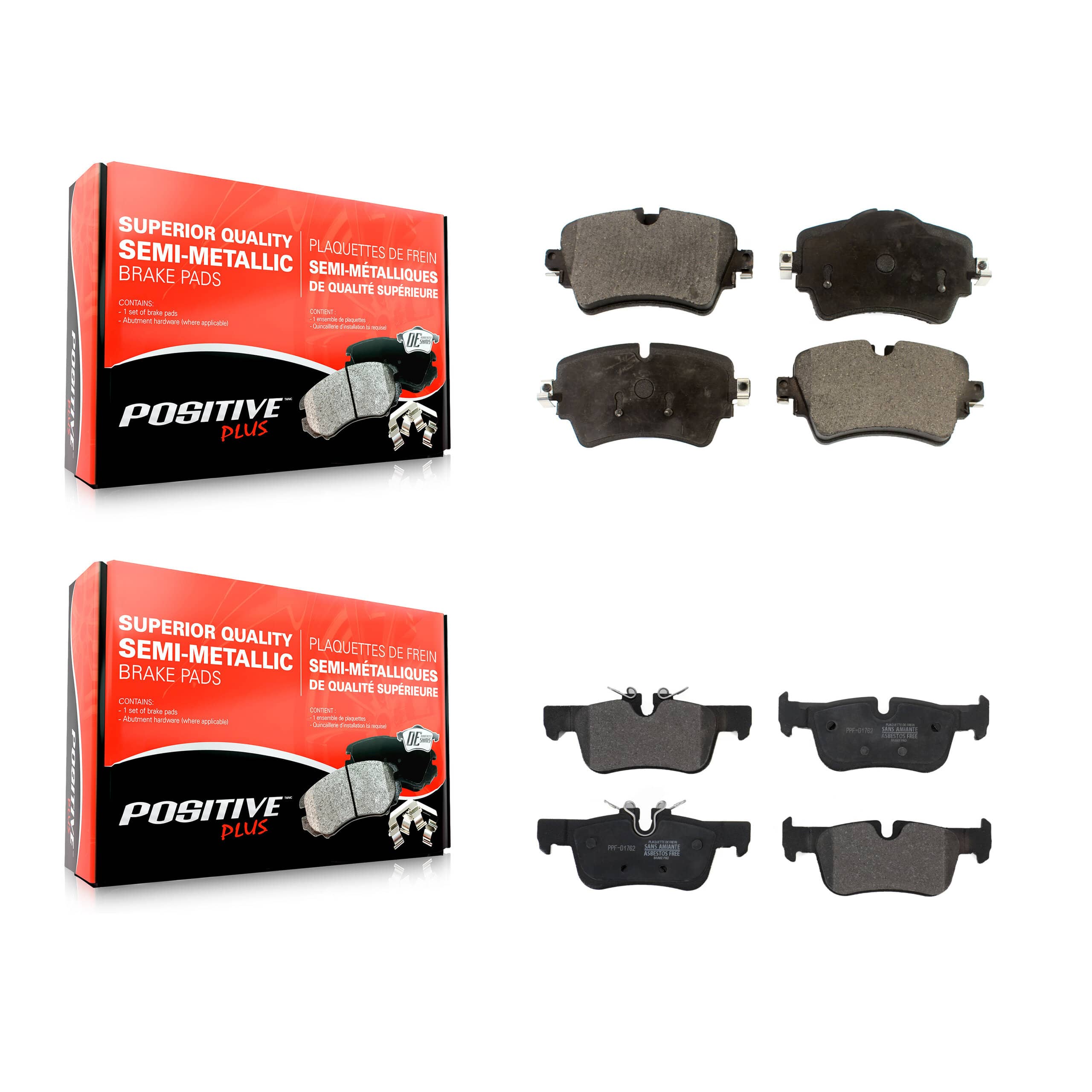 Positive Plus - KPF-100558 - Front and Rear Disc Brake Pad Kits