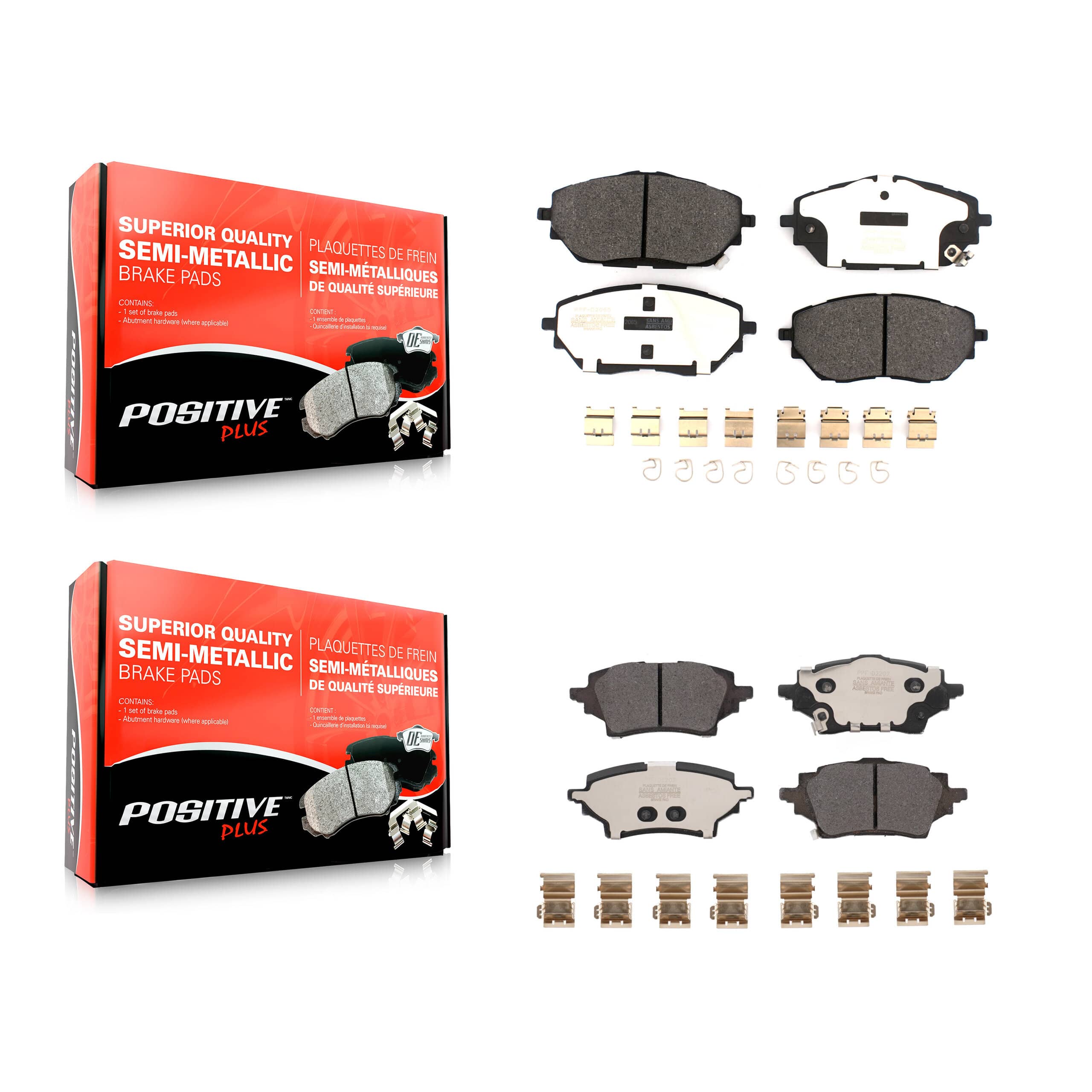 Positive Plus - KPF-100604 - Front and Rear Disc Brake Pad Kits