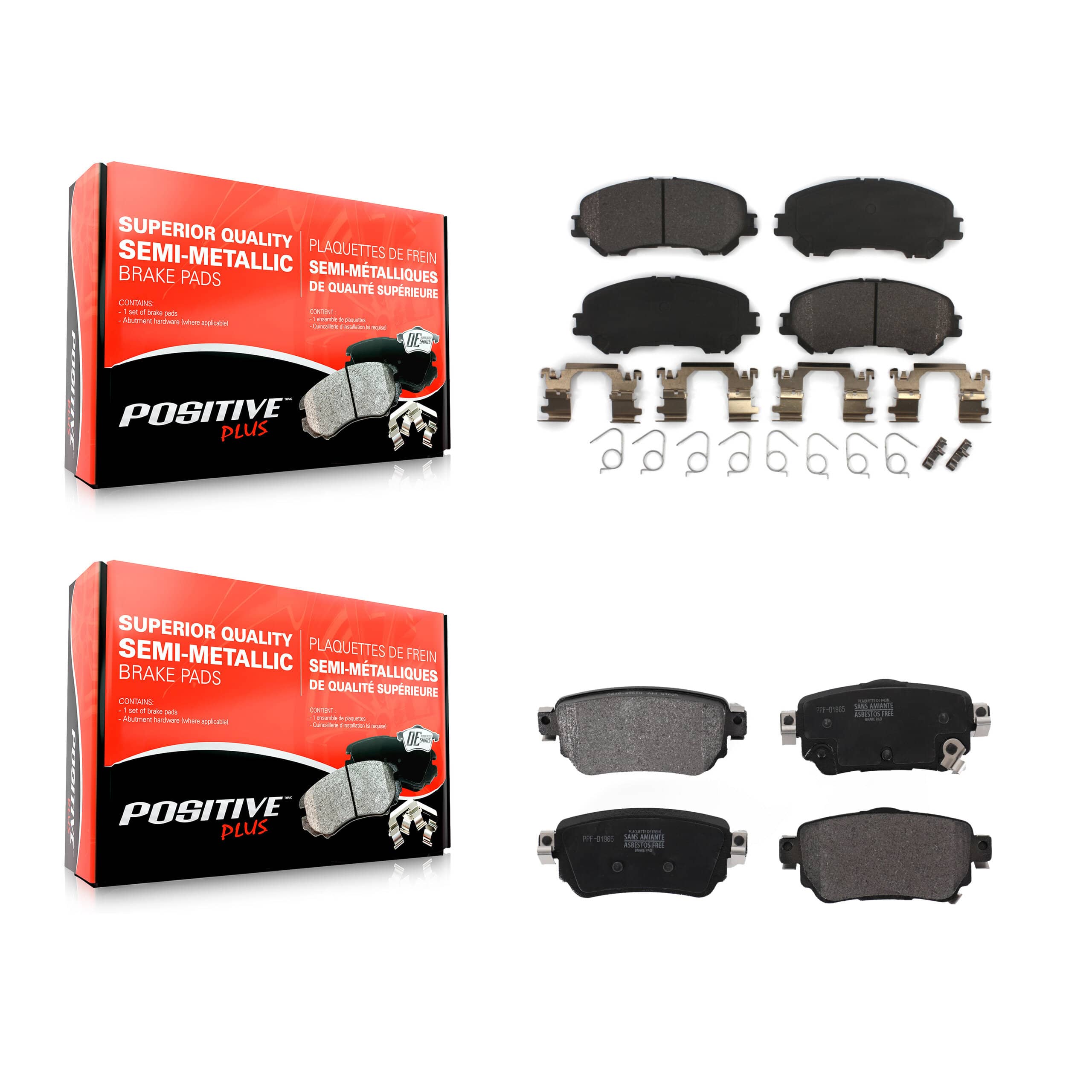 Positive Plus - KPF-100623 - Front and Rear Disc Brake Pad Kits