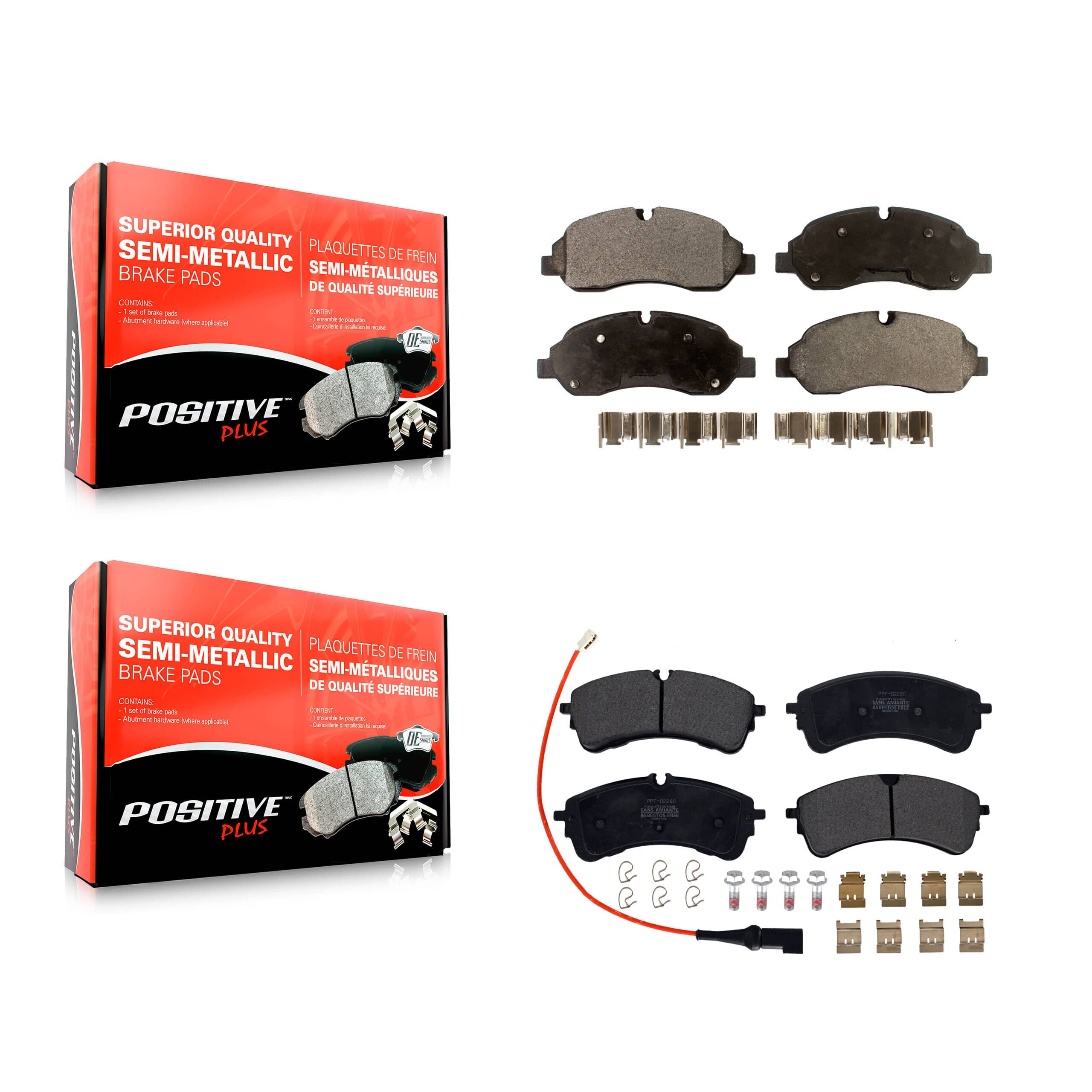 Positive Plus - KPF-100675 - Front and Rear Disc Brake Pad Kits
