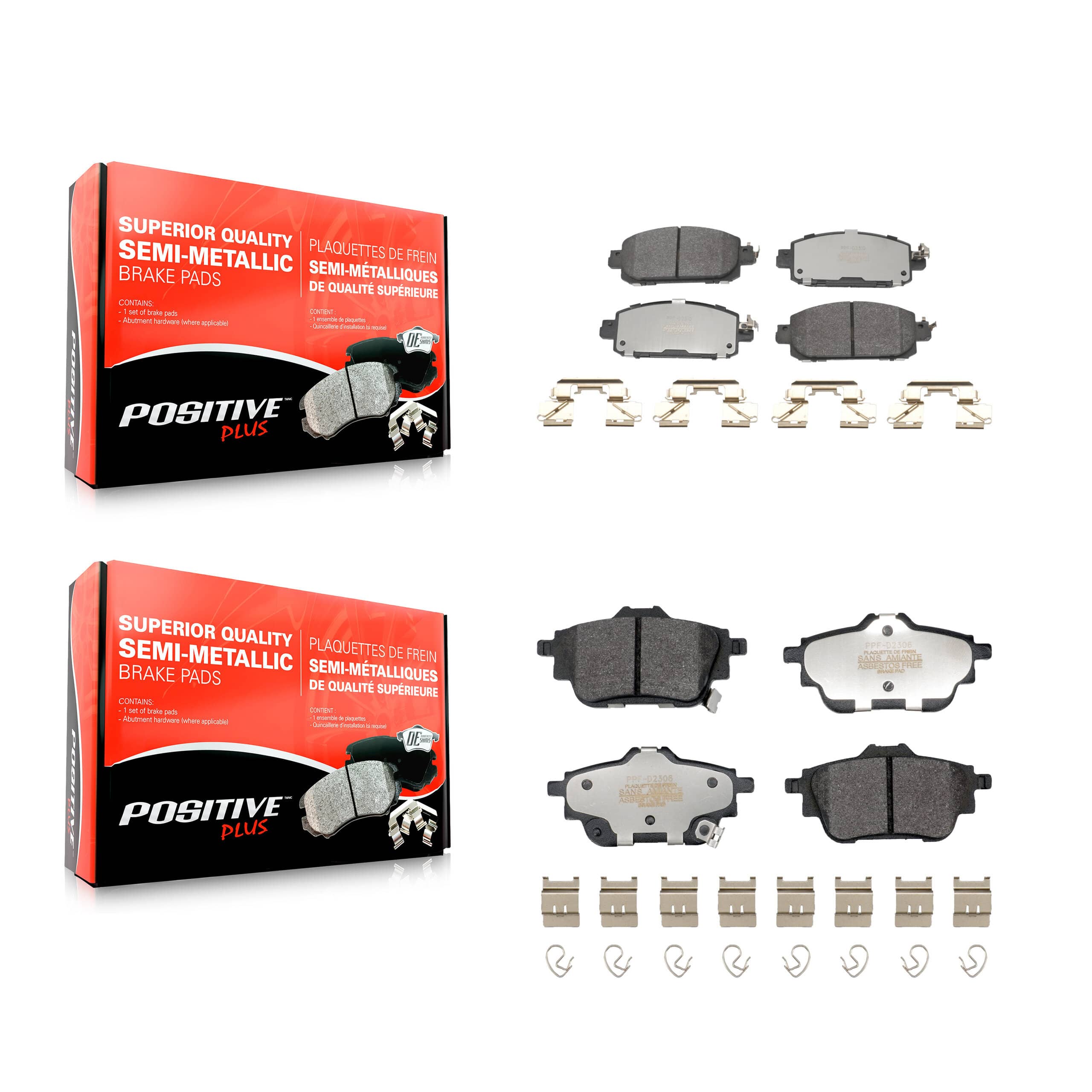 Positive Plus - KPF-100730 - Front and Rear Disc Brake Pad Kits
