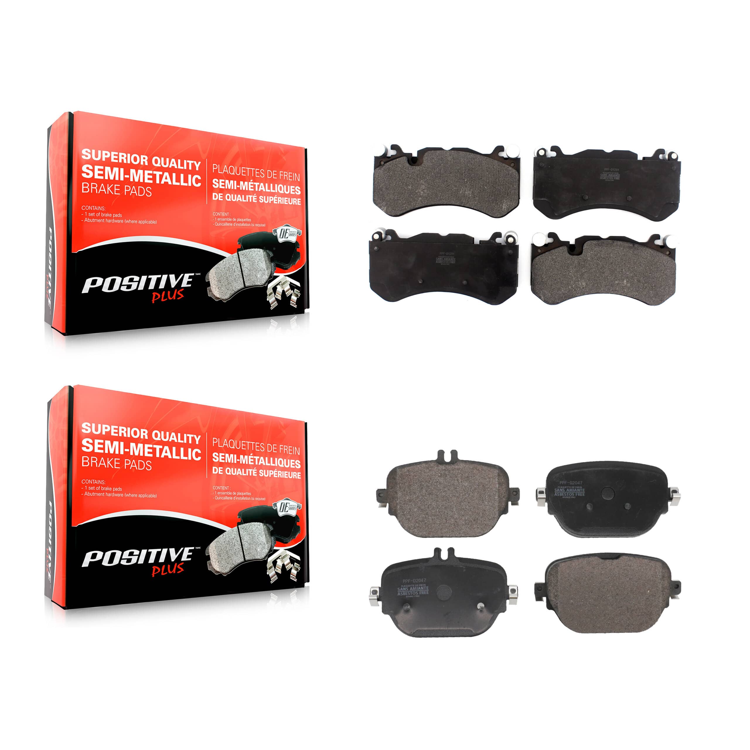 Positive Plus - KPF-100809 - Front and Rear Disc Brake Pad Kits