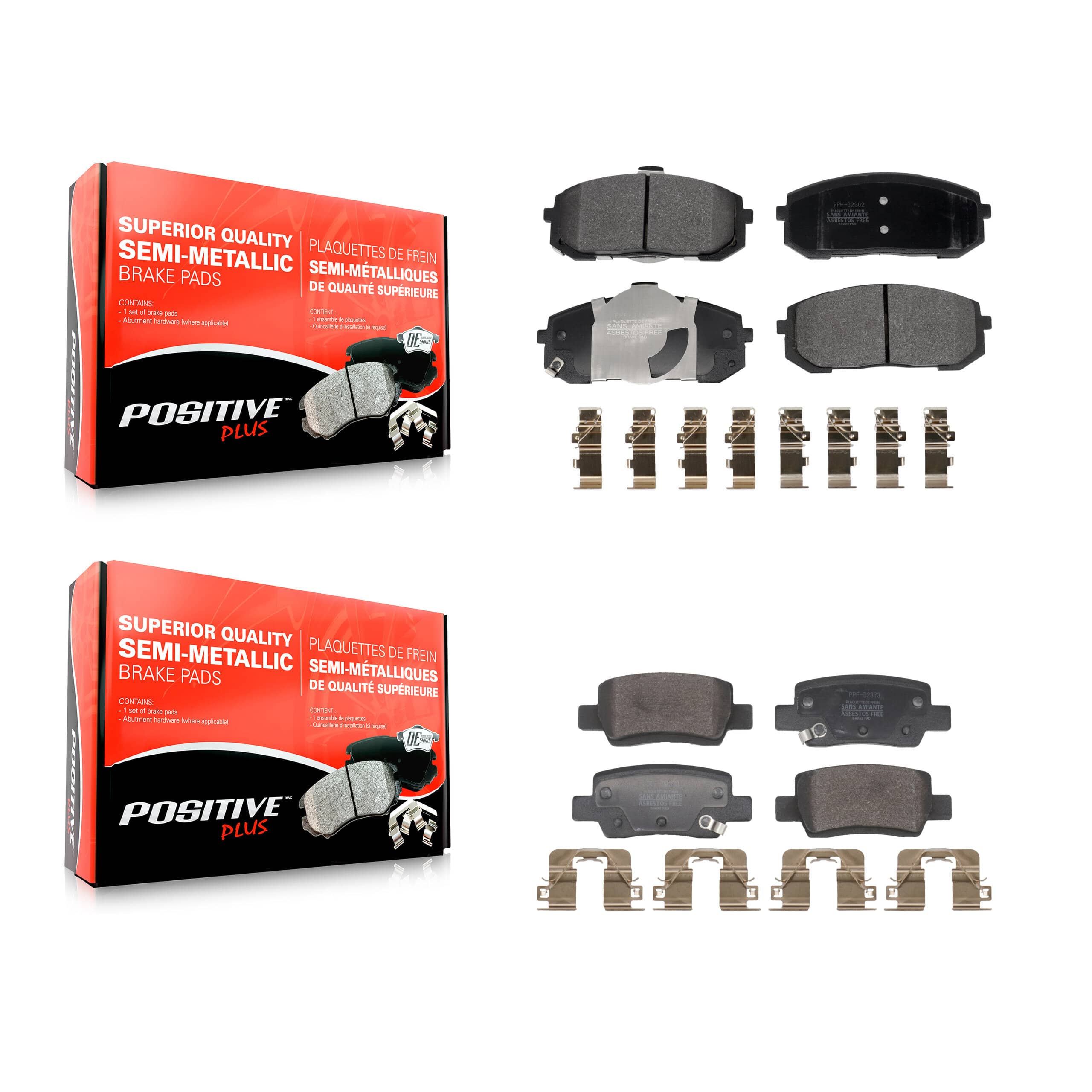 Positive Plus - KPF-100825 - Front and Rear Disc Brake Pad Kits