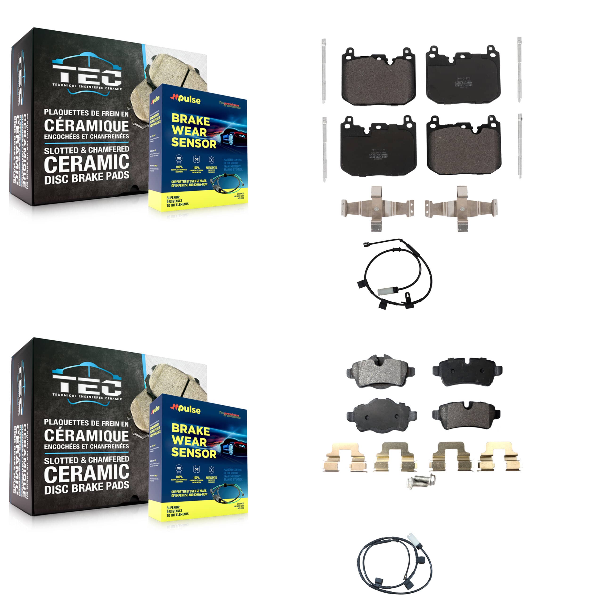Positive Plus - KPW-100030 - Front and Rear Disc Brake Pad Kits