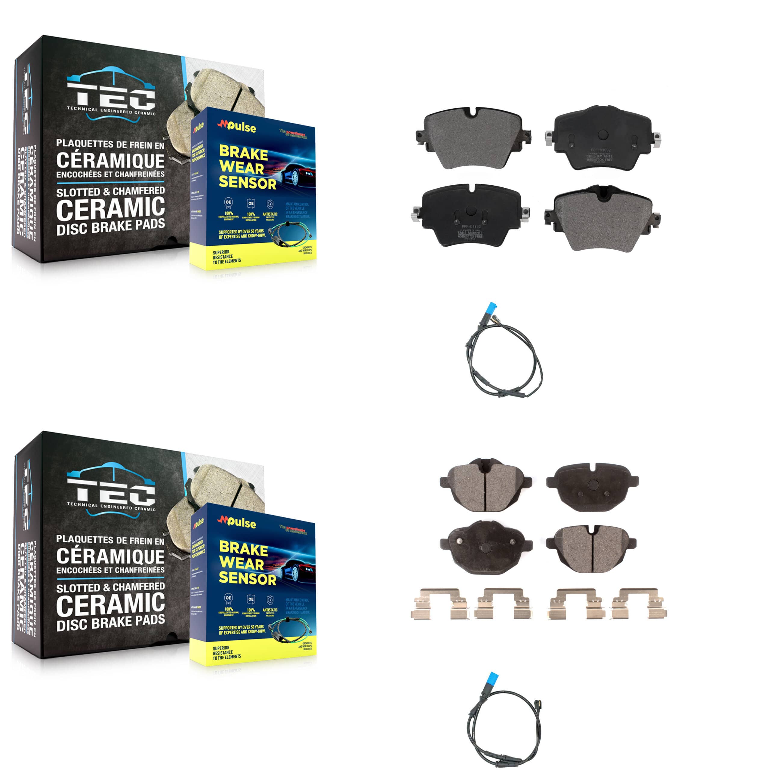 Positive Plus - KPW-100060 - Front and Rear Disc Brake Pad Kits