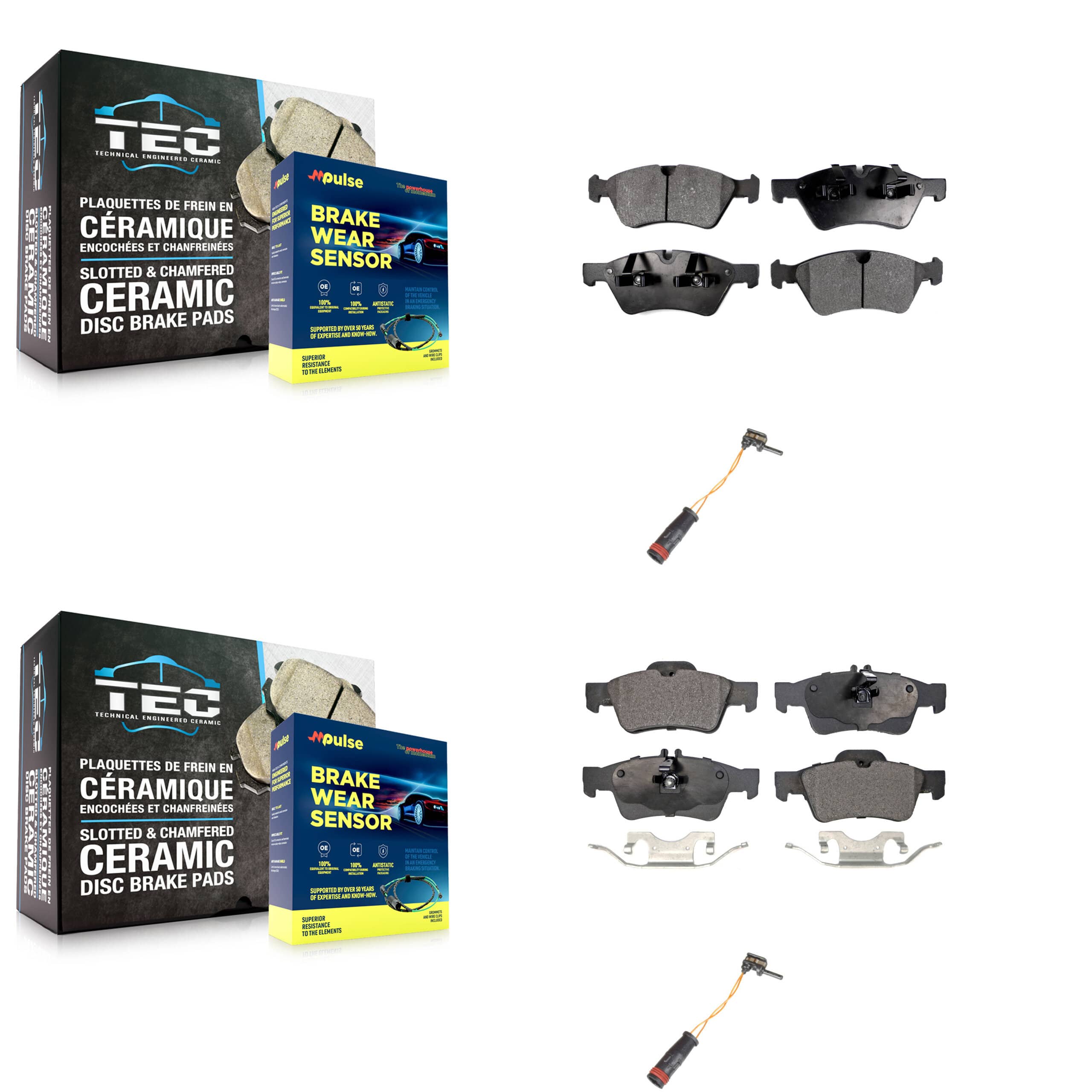 Positive Plus - KPW-100087 - Front and Rear Disc Brake Pad Kits