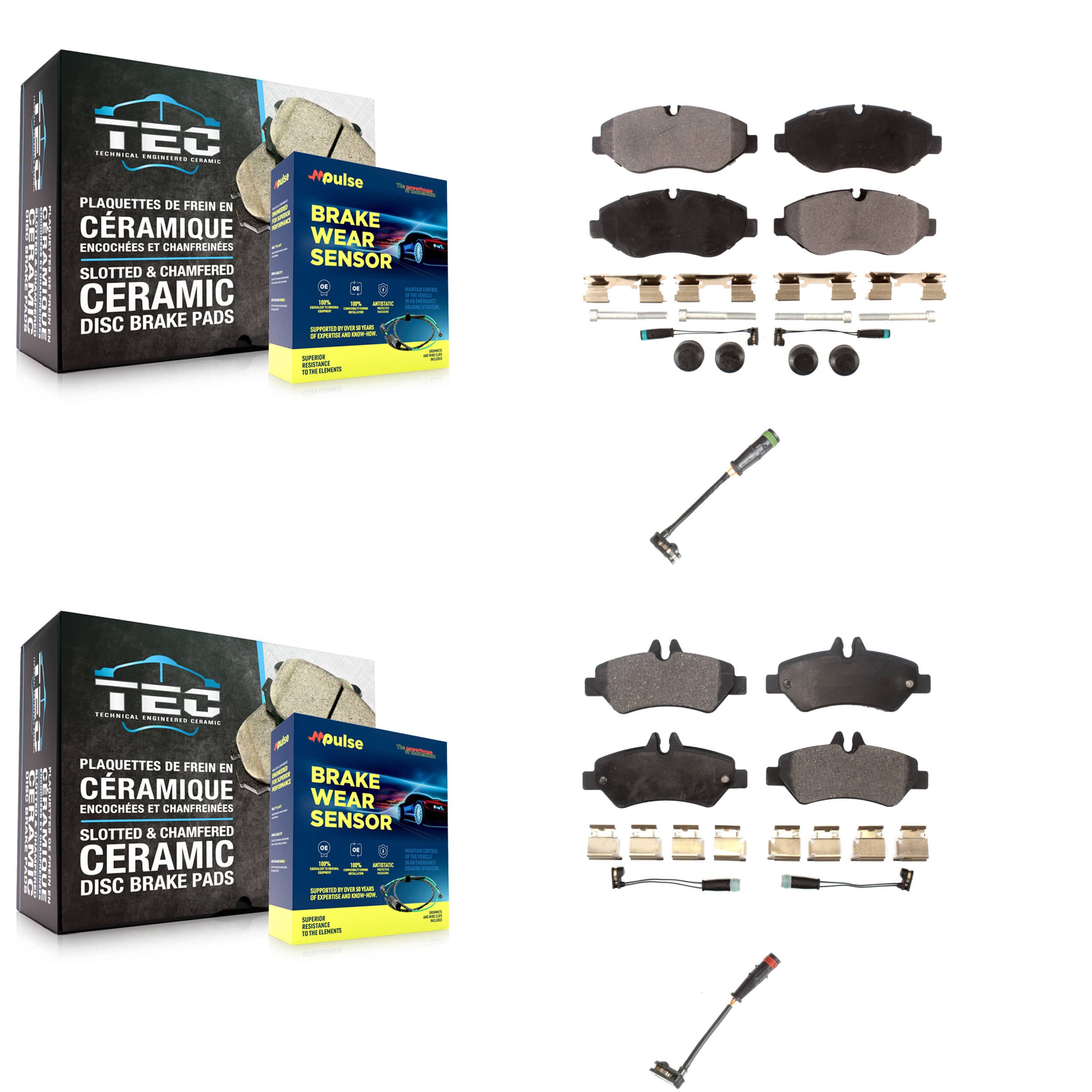 Positive Plus - KPW-100197 - Front and Rear Disc Brake Pad Kits