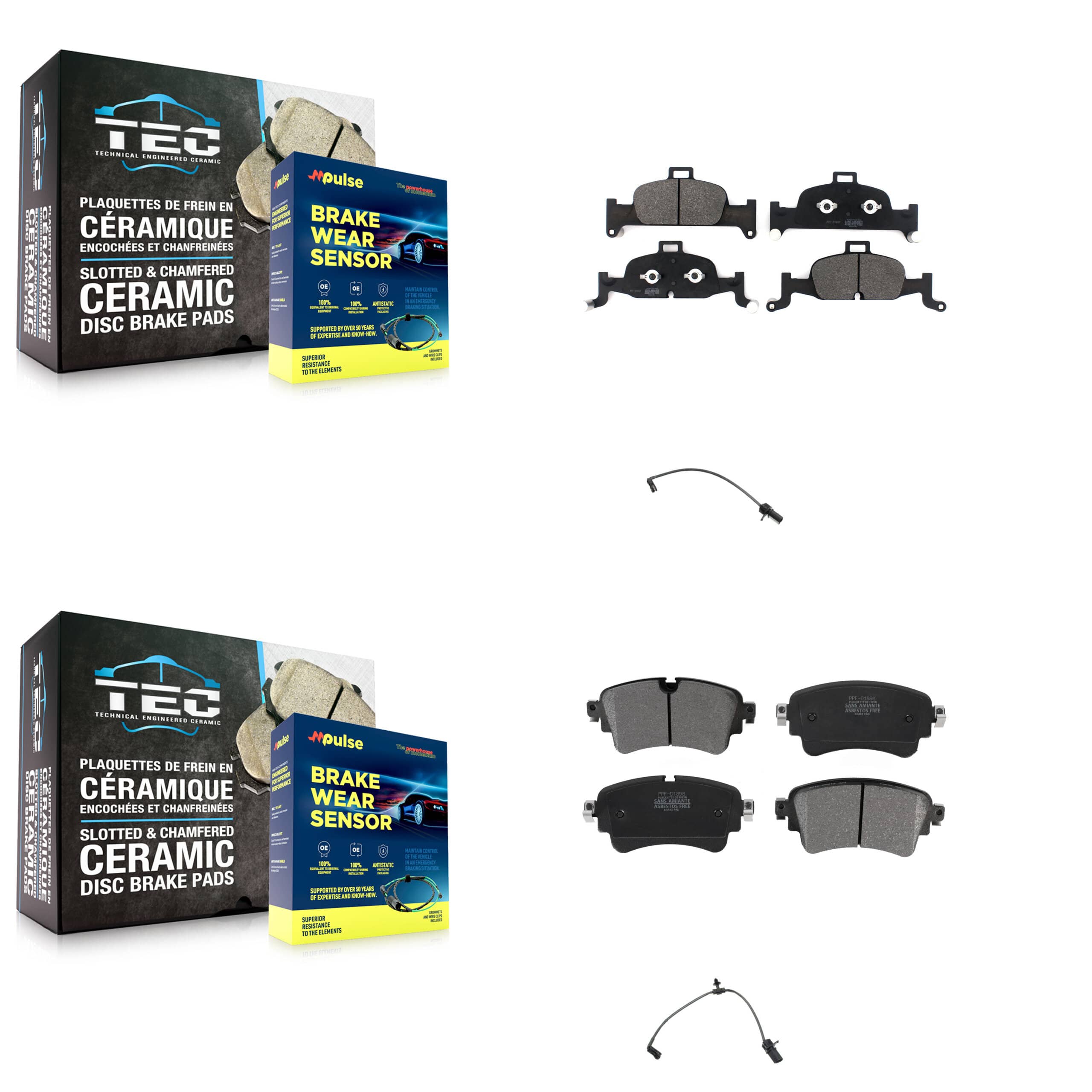 Positive Plus - KPW-100213 - Front and Rear Disc Brake Pad Kits