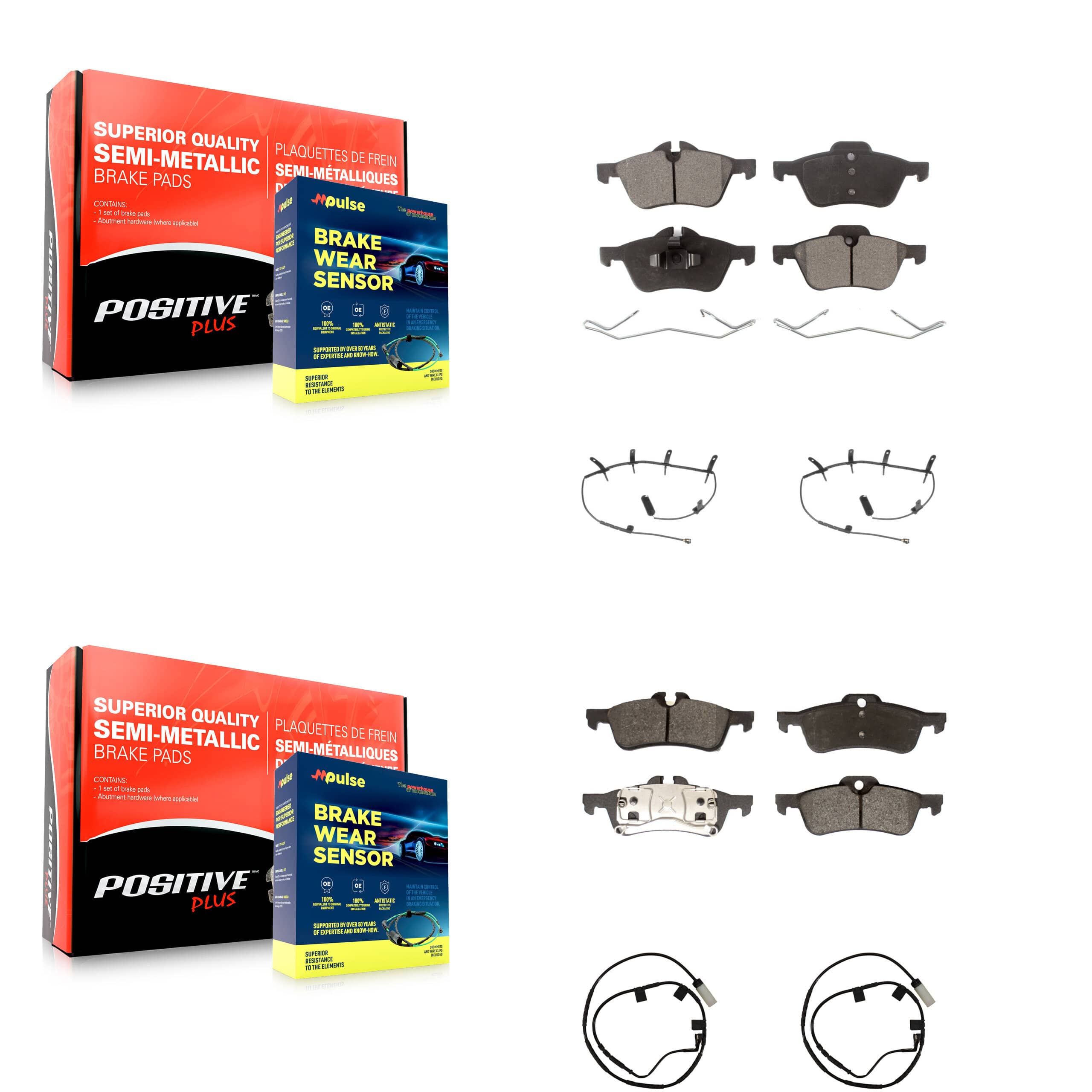Positive Plus - KPW-100326 - Front and Rear Disc Brake Pad Kits