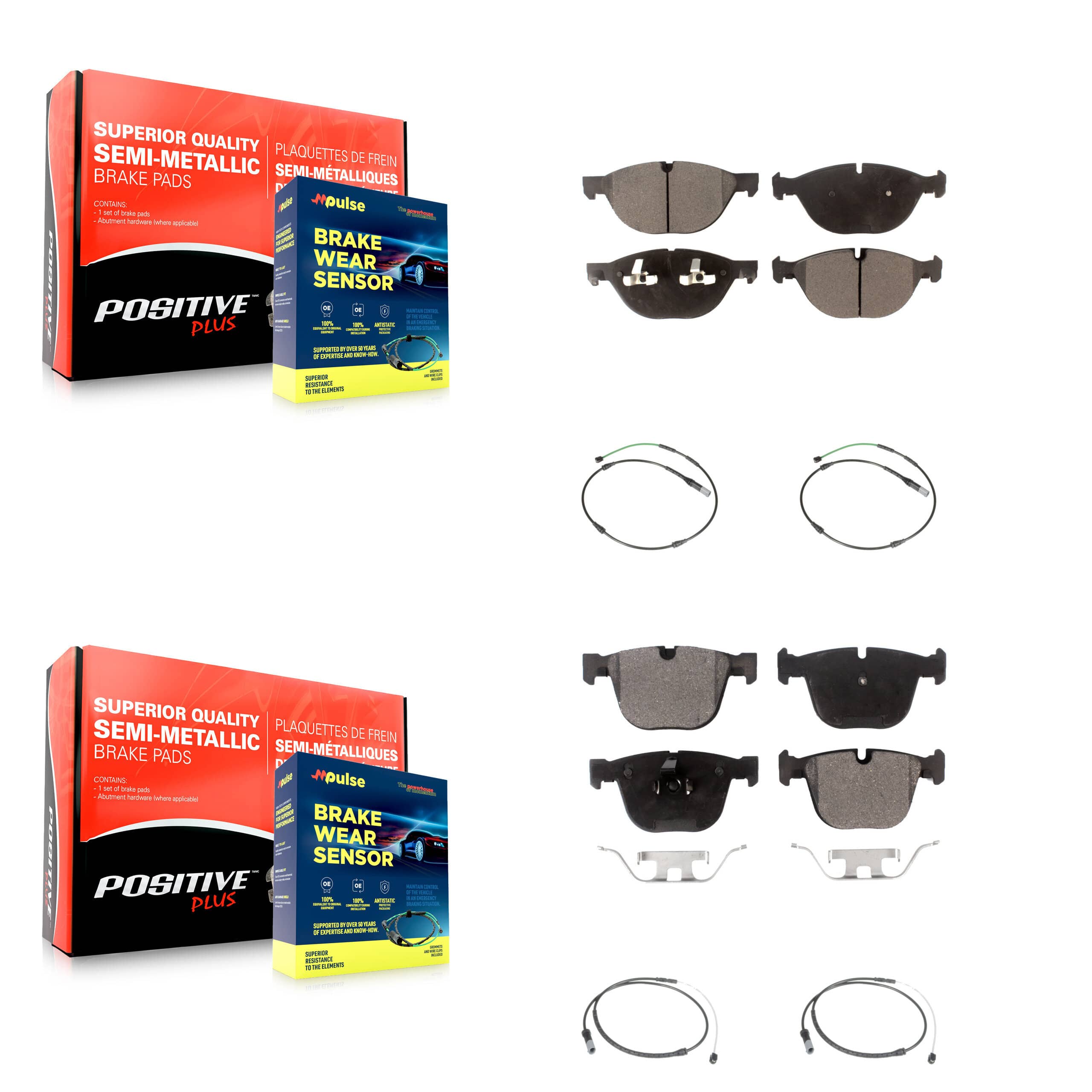Positive Plus - KPW-100339 - Front and Rear Disc Brake Pad Kits