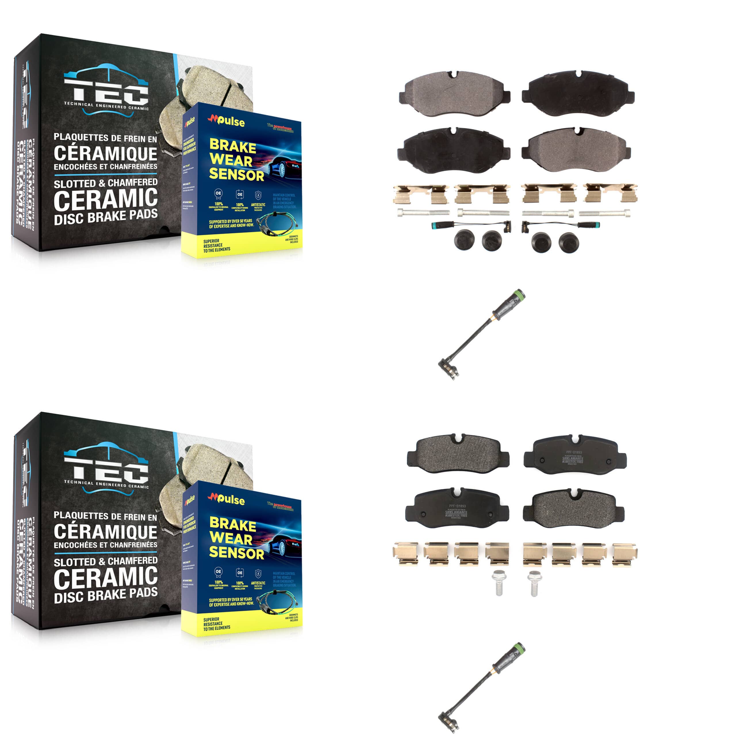 Positive Plus - KPW-101253 - Front and Rear Disc Brake Pad Kits