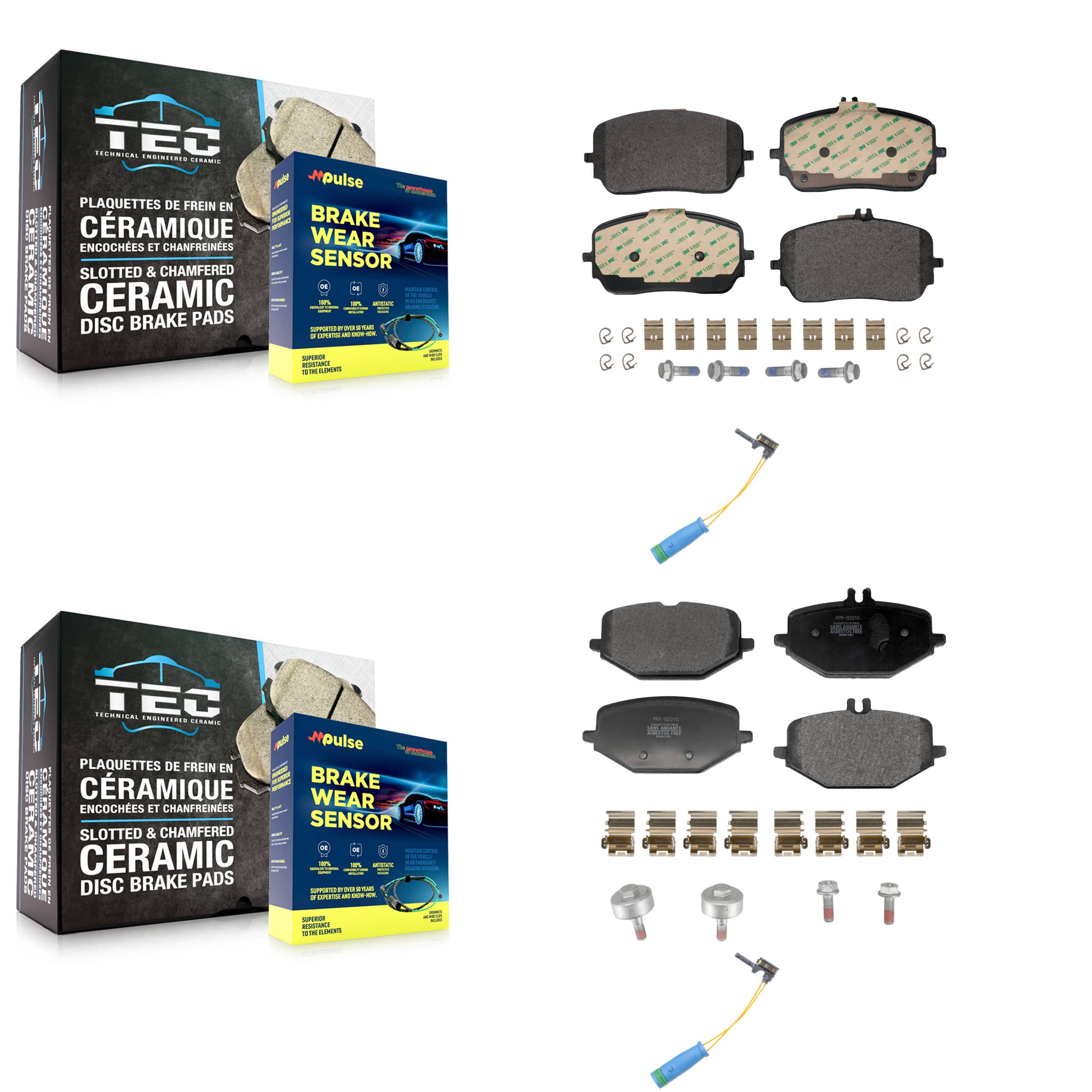 Positive Plus - KPW-101451 - Front and Rear Disc Brake Pad Kits