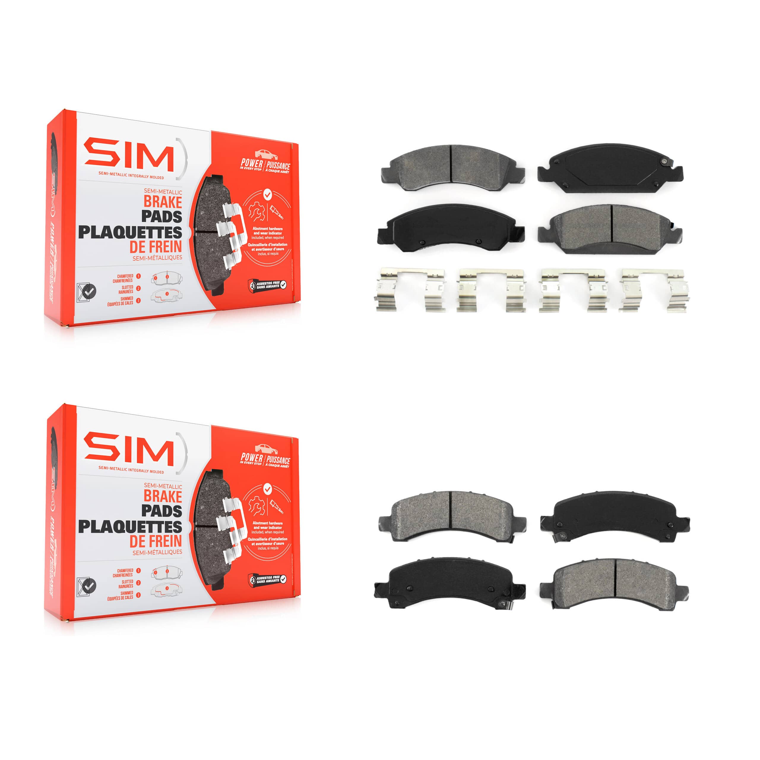 SIM - KSM-100138 - Front and Rear Disc Brake Pad Kits