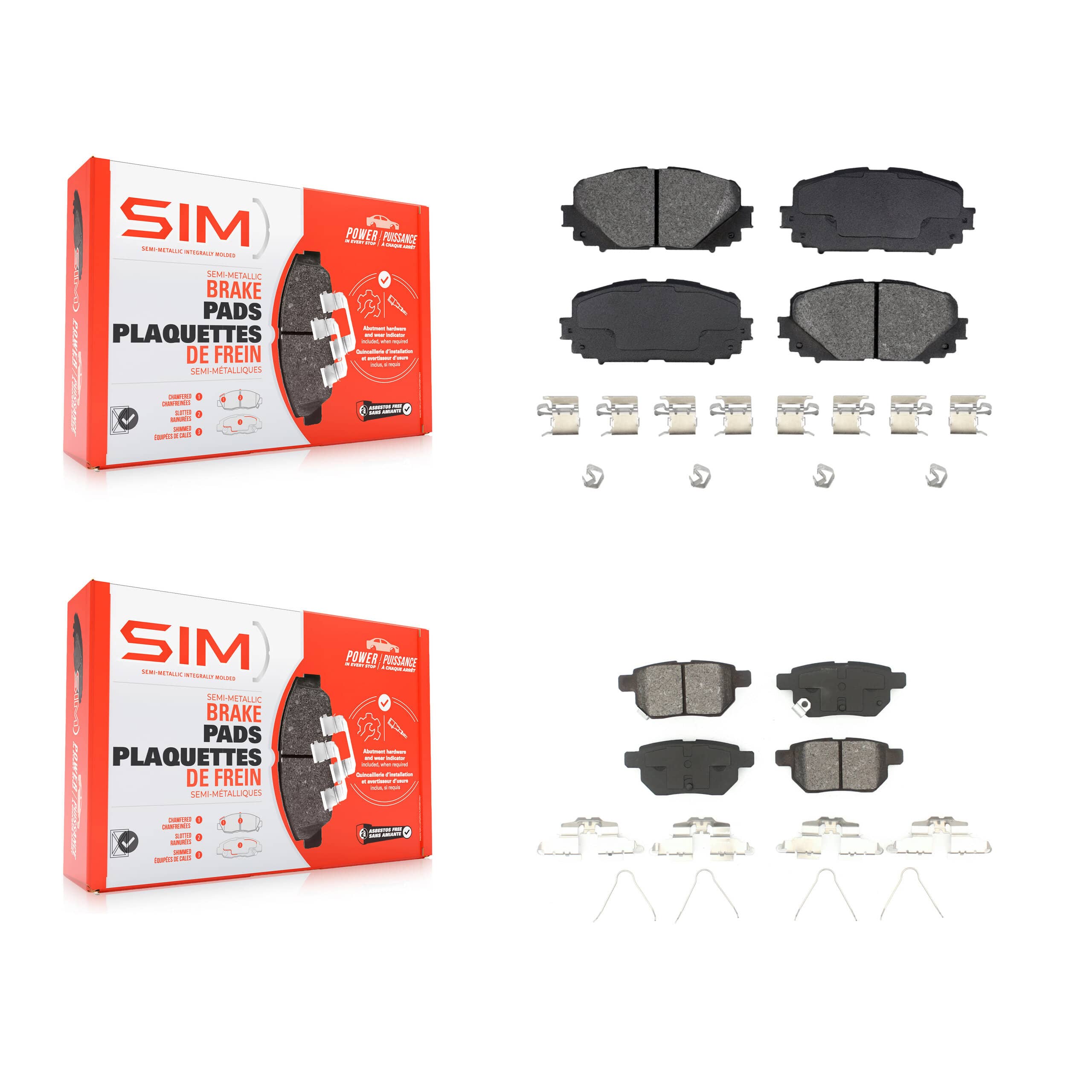 SIM - KSM-100201 - Front and Rear Disc Brake Pad Kits