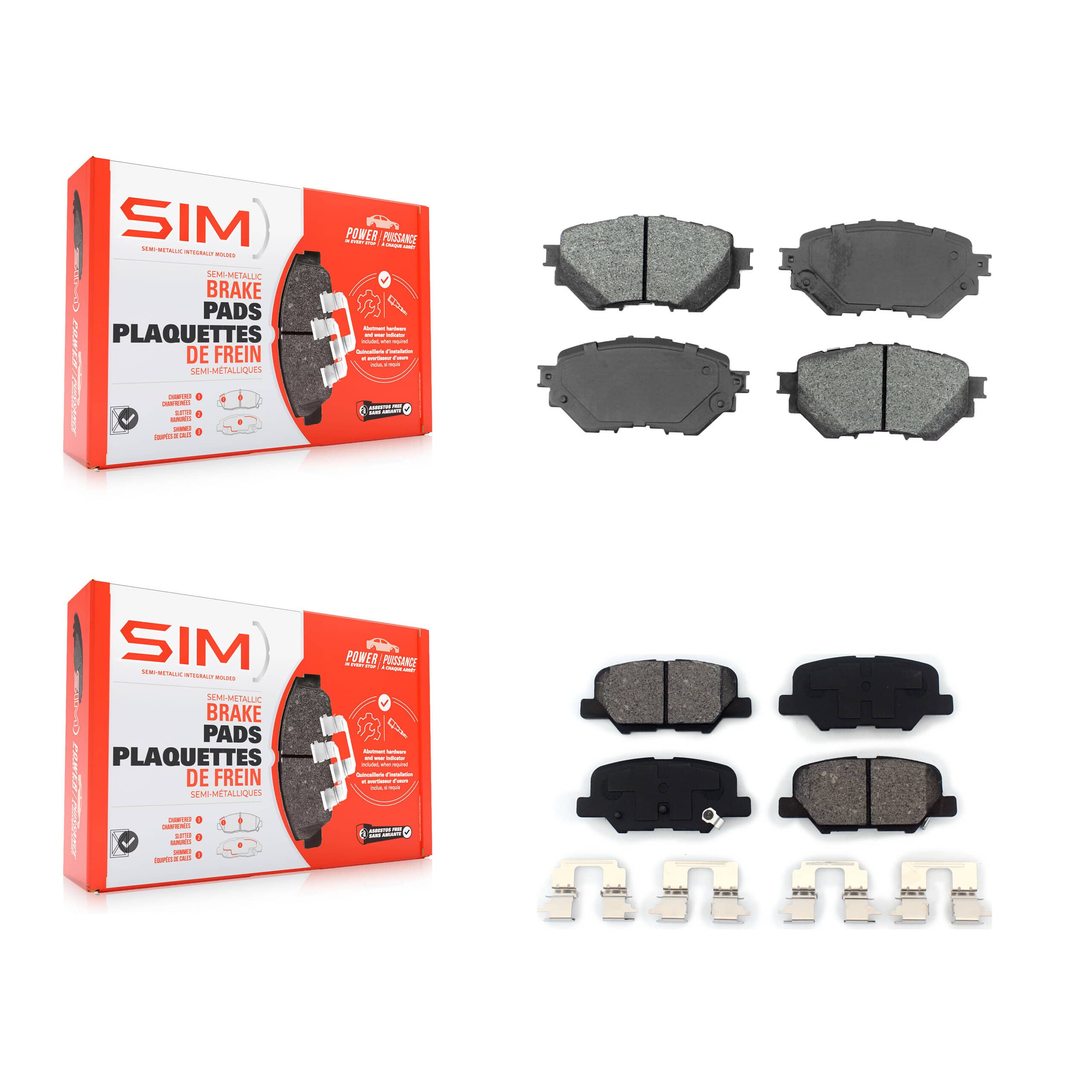 SIM - KSM-100221 - Front and Rear Disc Brake Pad Kits