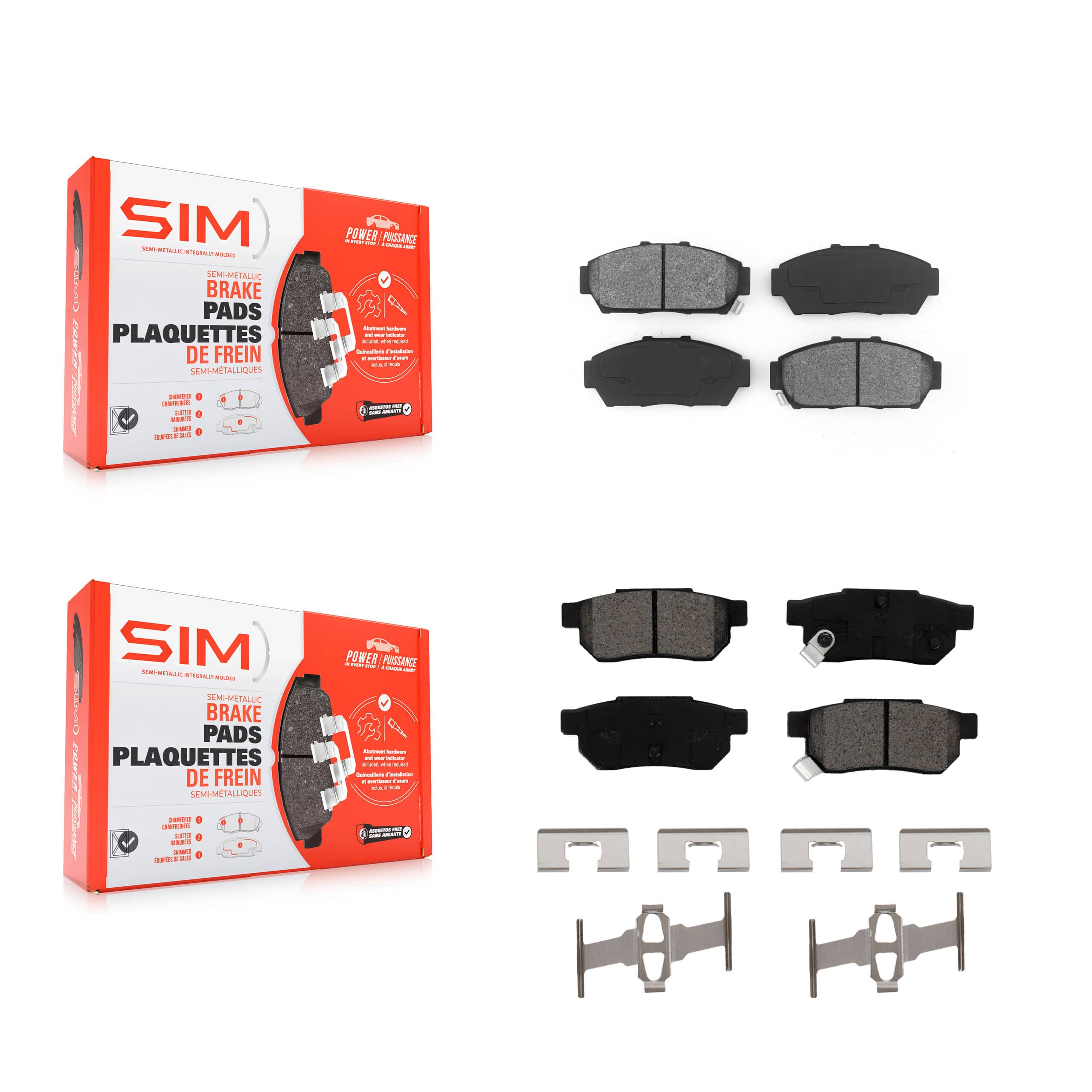 SIM - KSM-100273 - Front and Rear Disc Brake Pad Kits