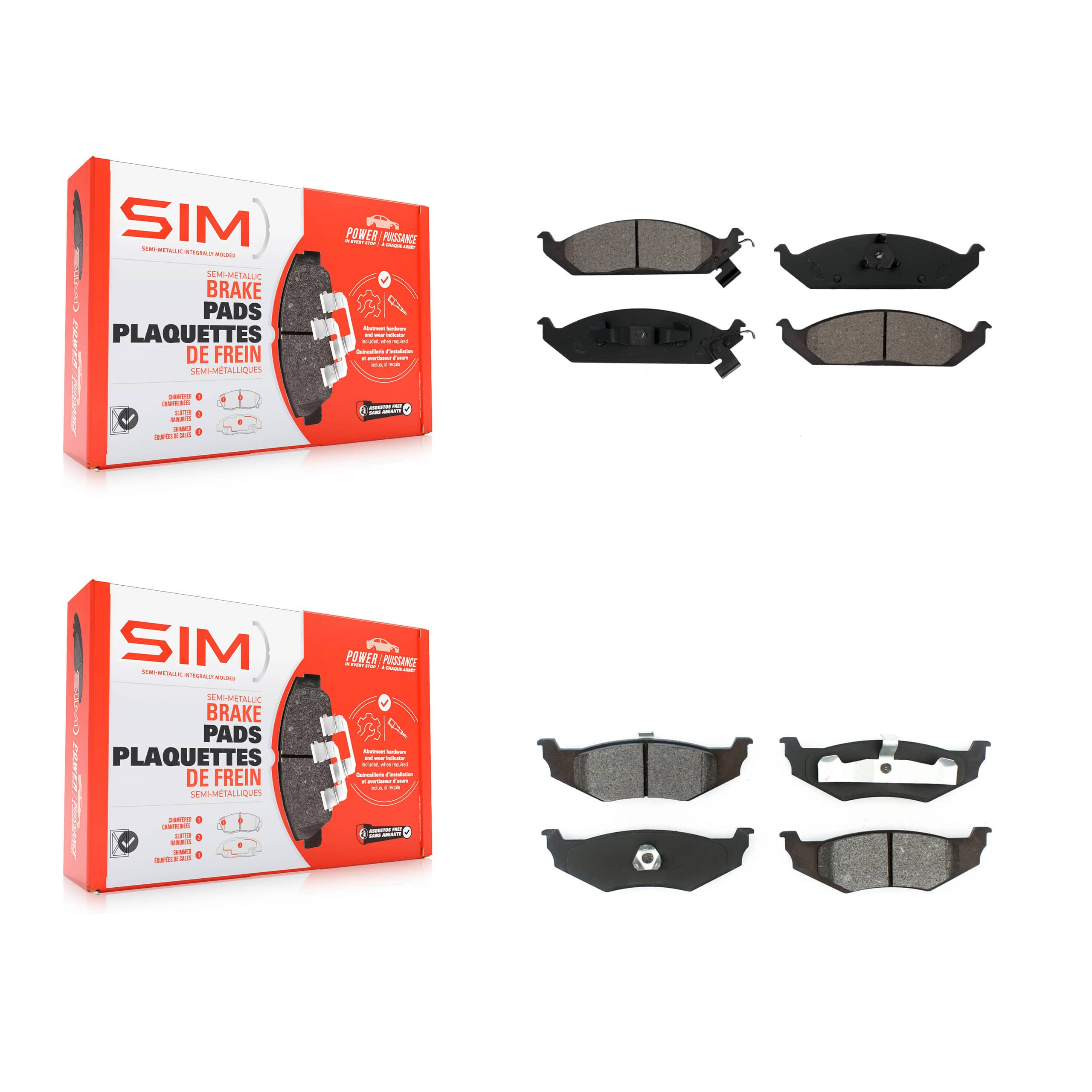 SIM - KSM-100284 - Front and Rear Disc Brake Pad Kits