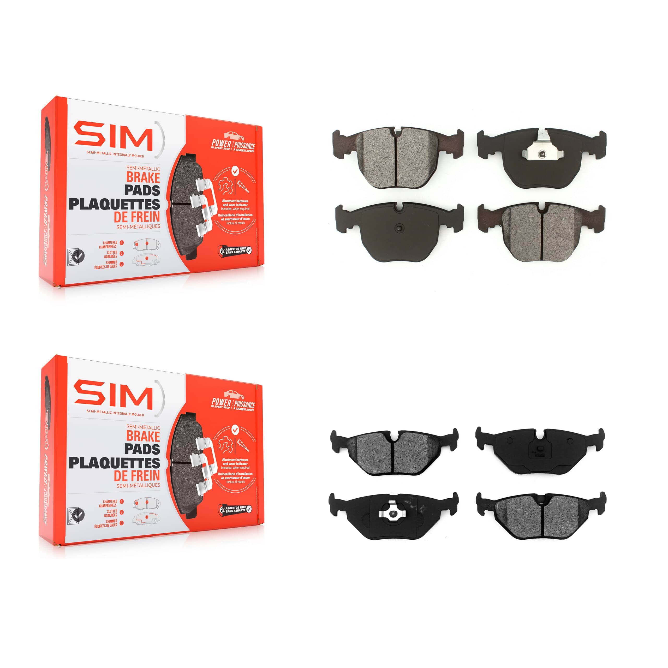 SIM - KSM-100295 - Front and Rear Disc Brake Pad Kits