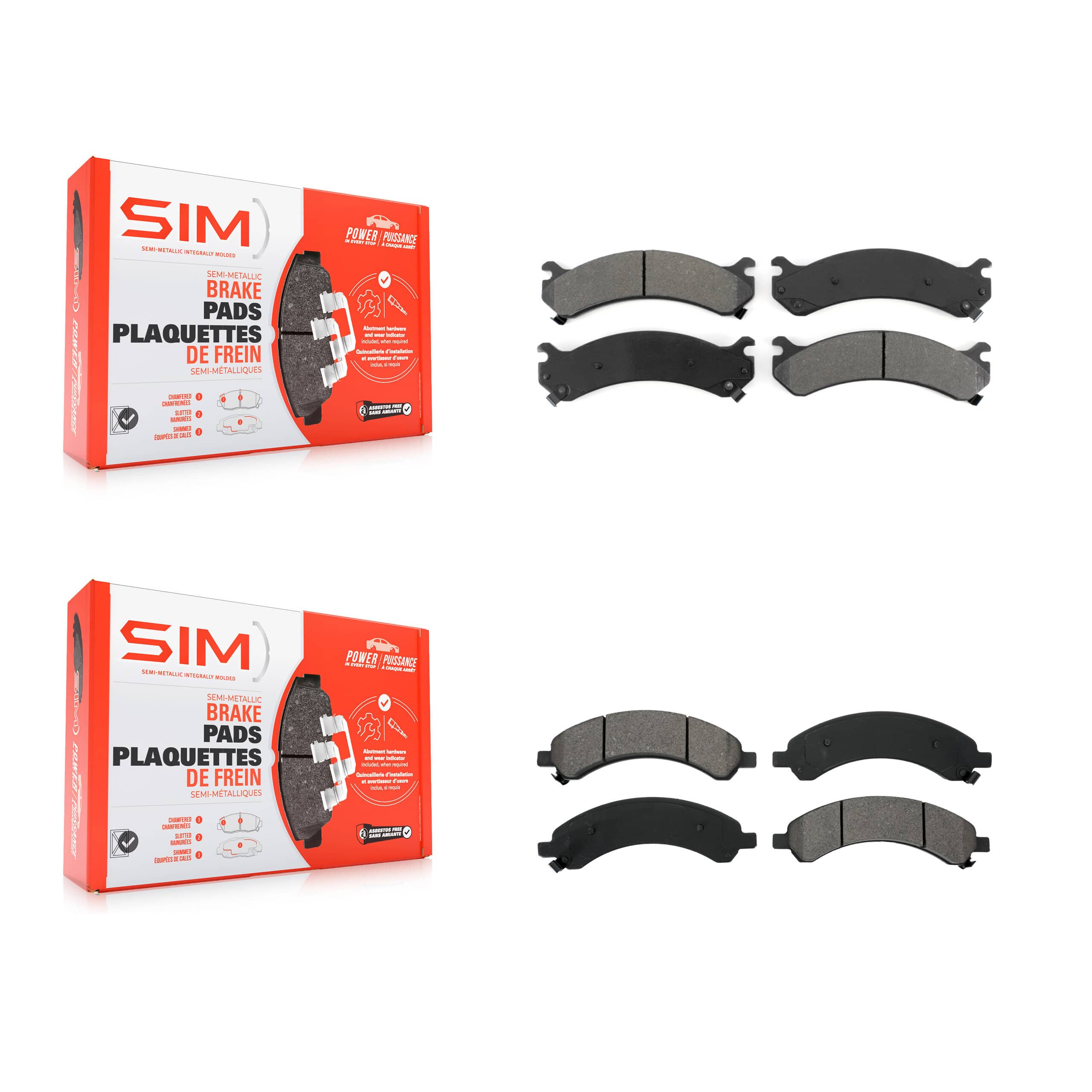 SIM - KSM-100328 - Front and Rear Disc Brake Pad Kits