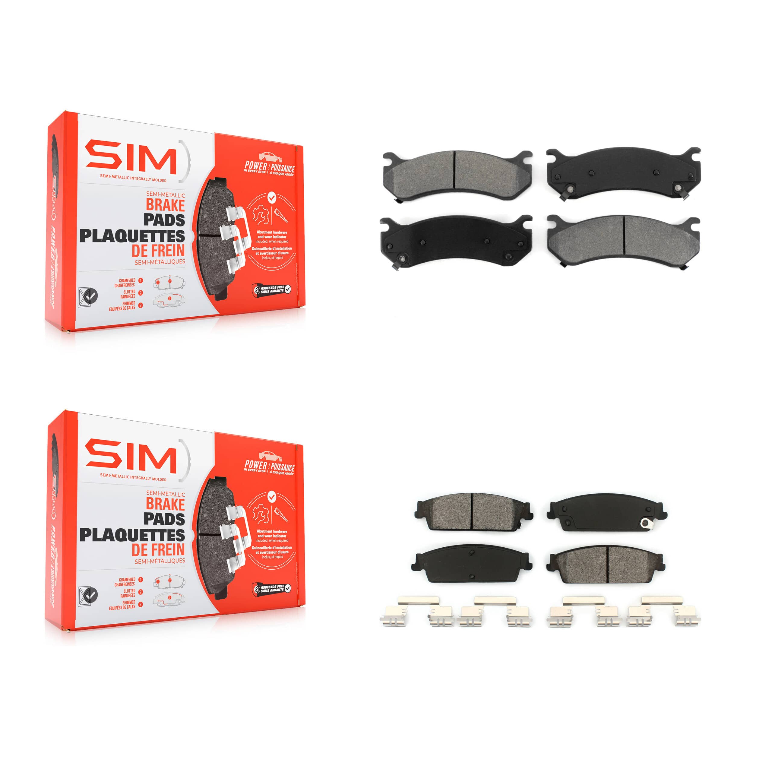 SIM - KSM-100329 - Front and Rear Disc Brake Pad Kits