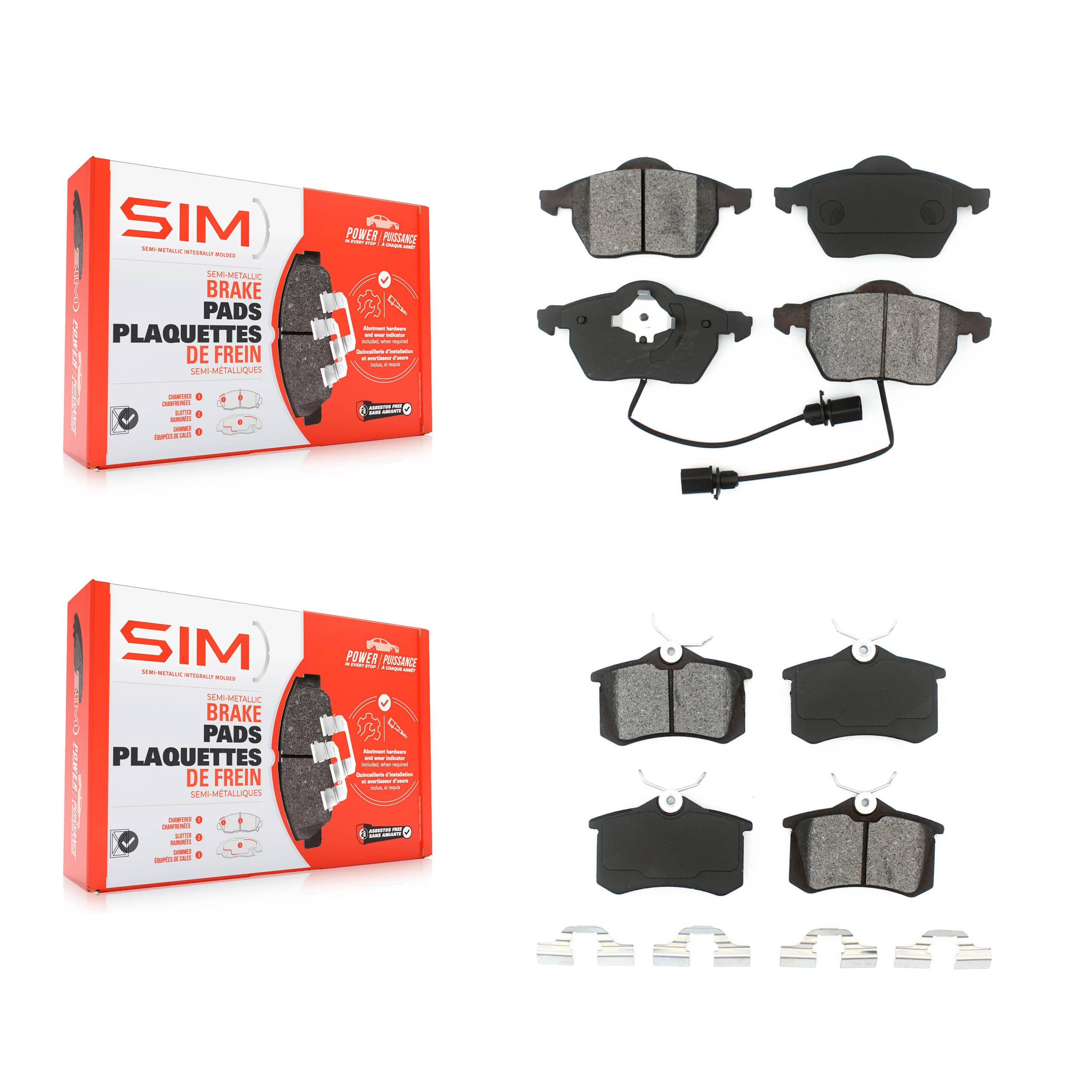 SIM - KSM-100364 - Front and Rear Disc Brake Pad Kits