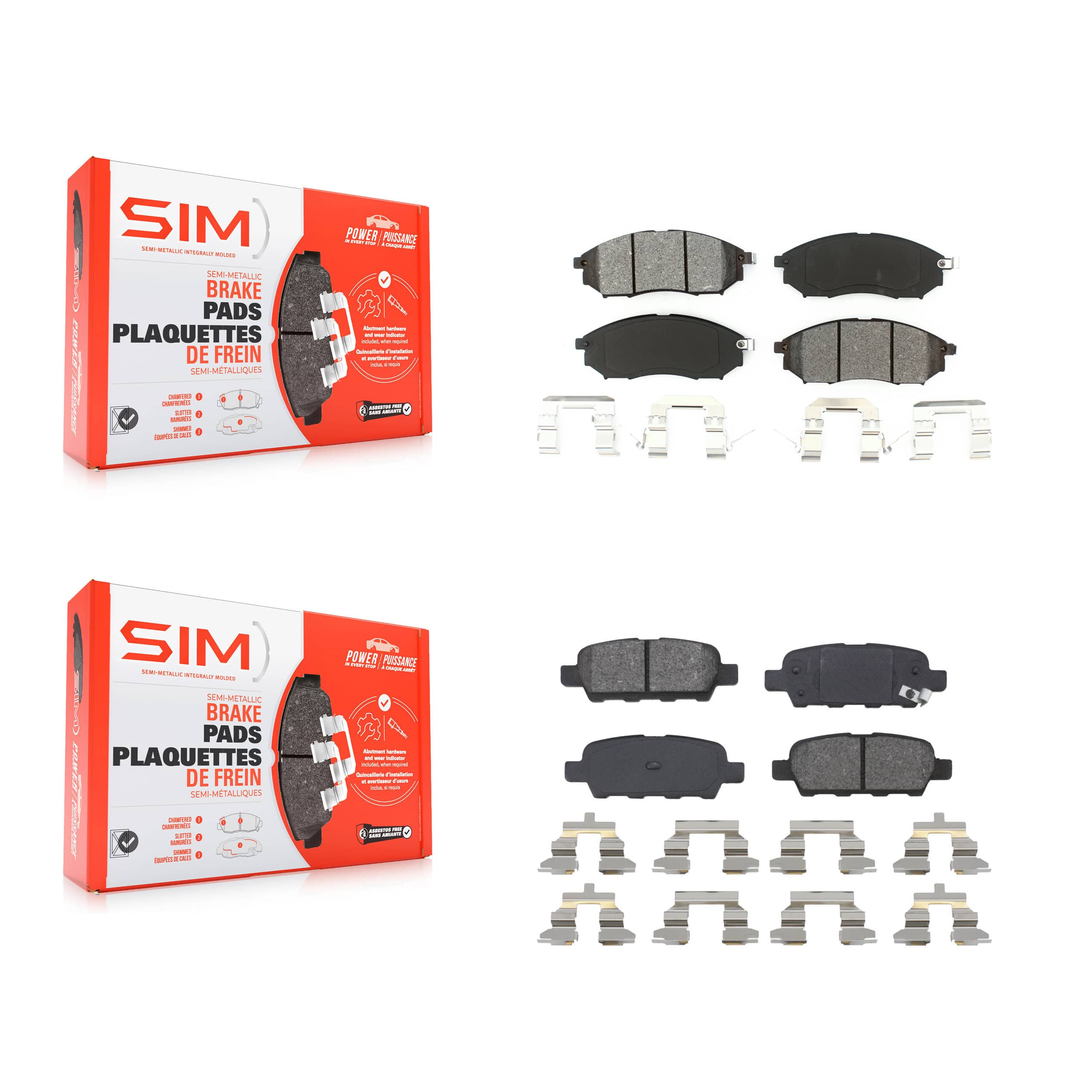 SIM - KSM-100394 - Front and Rear Disc Brake Pad Kits