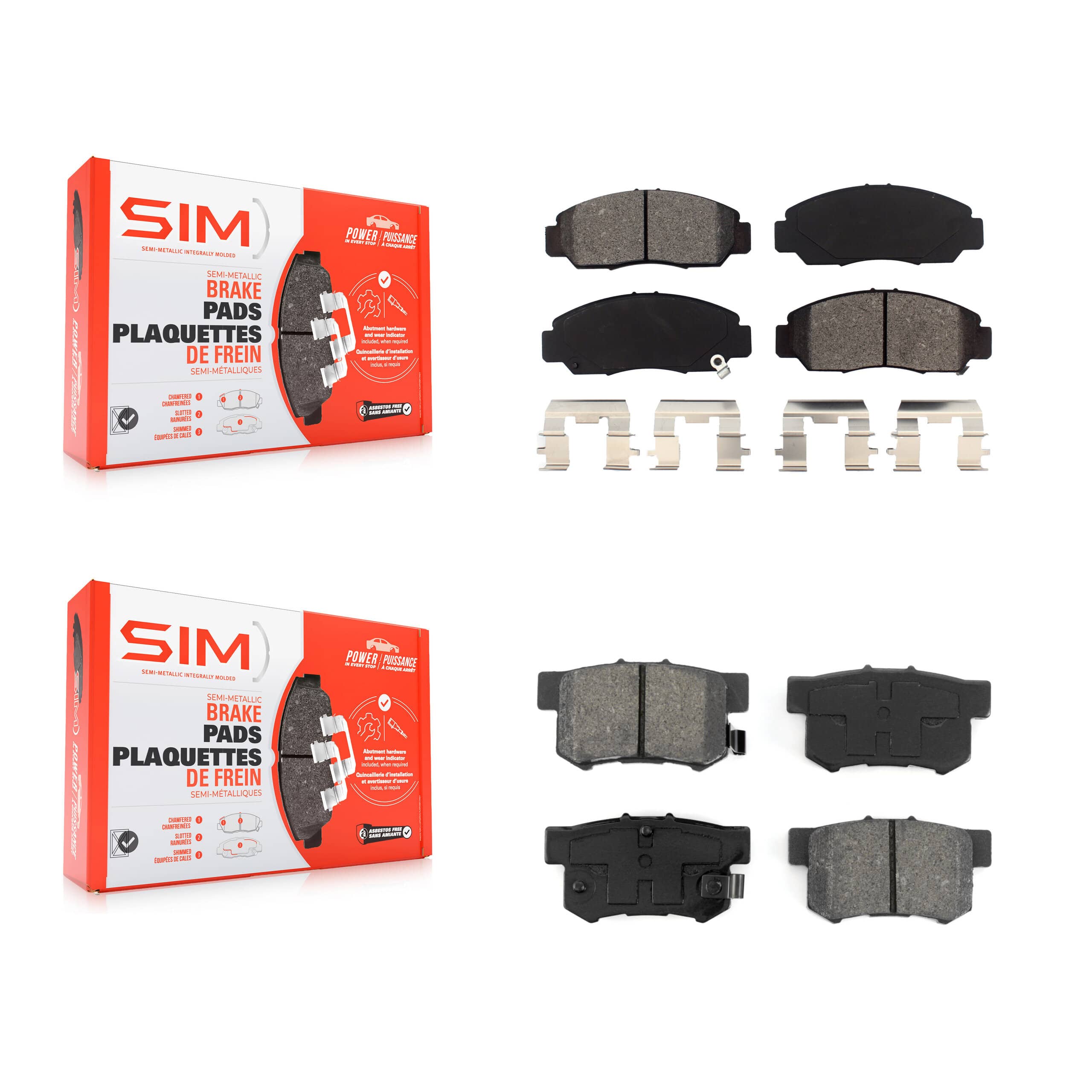 SIM - KSM-100440 - Front and Rear Disc Brake Pad Kits