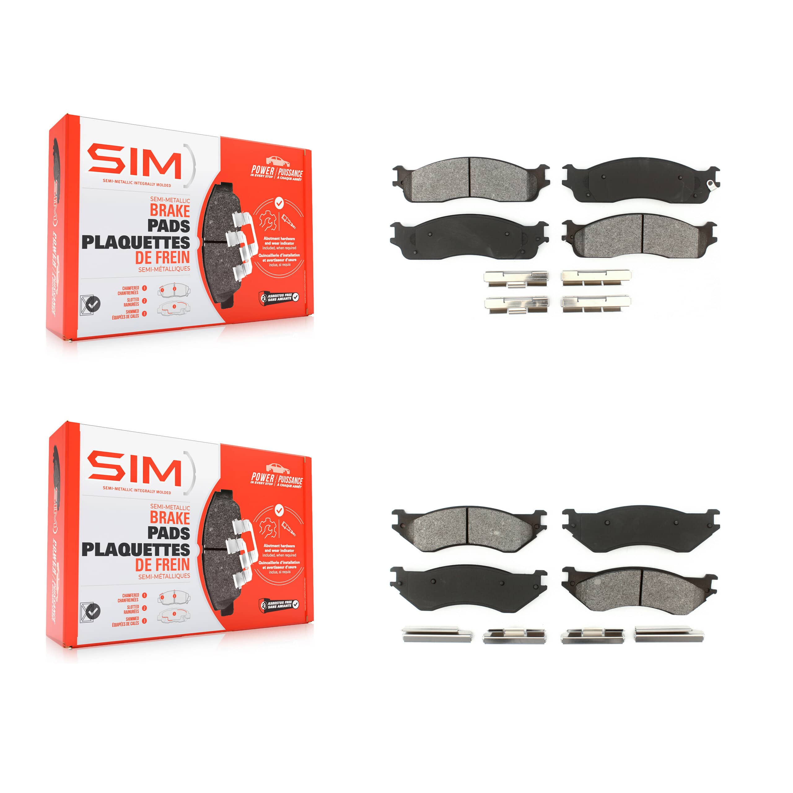 SIM - KSM-100442 - Front and Rear Disc Brake Pad Kits