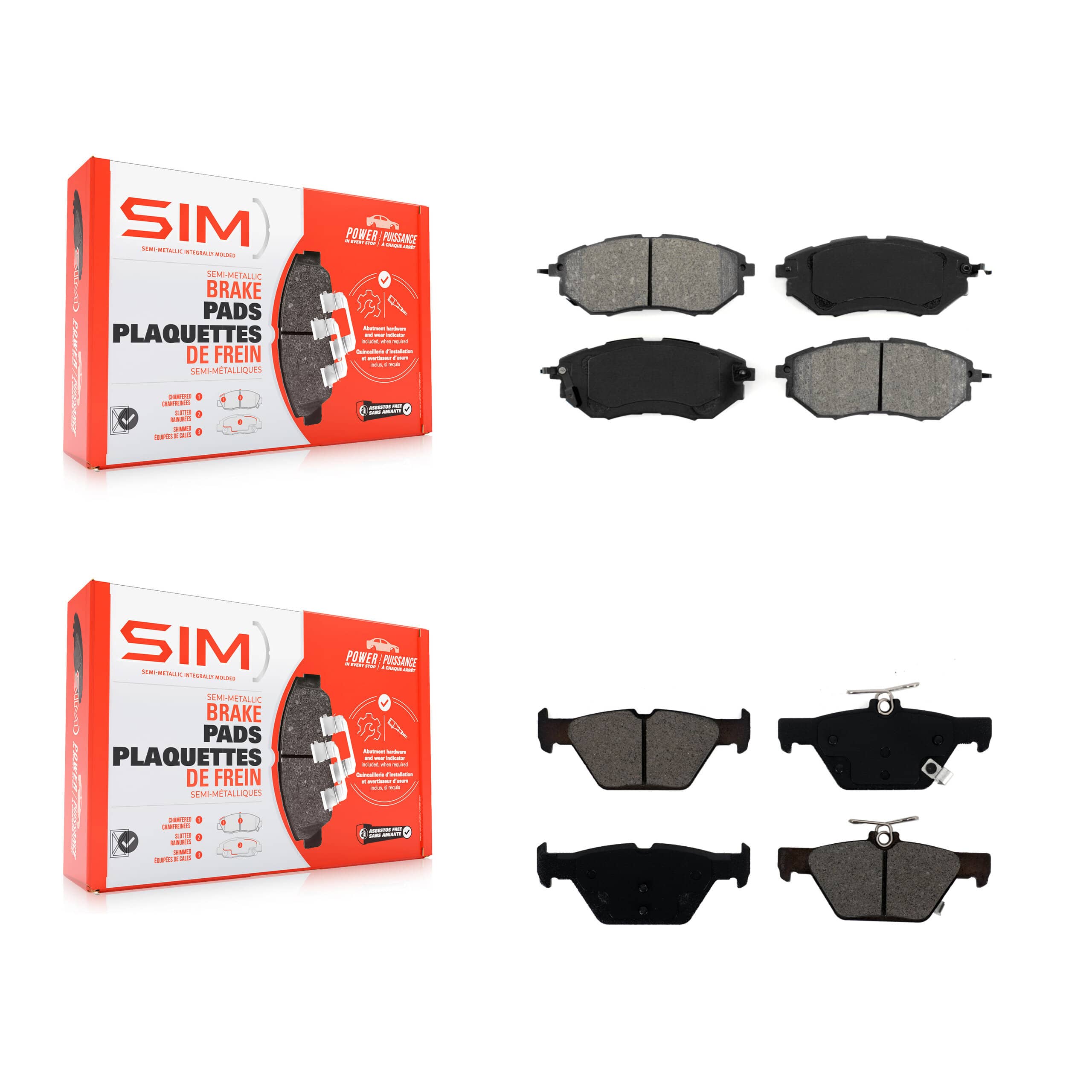 SIM - KSM-100452 - Front and Rear Disc Brake Pad Kits