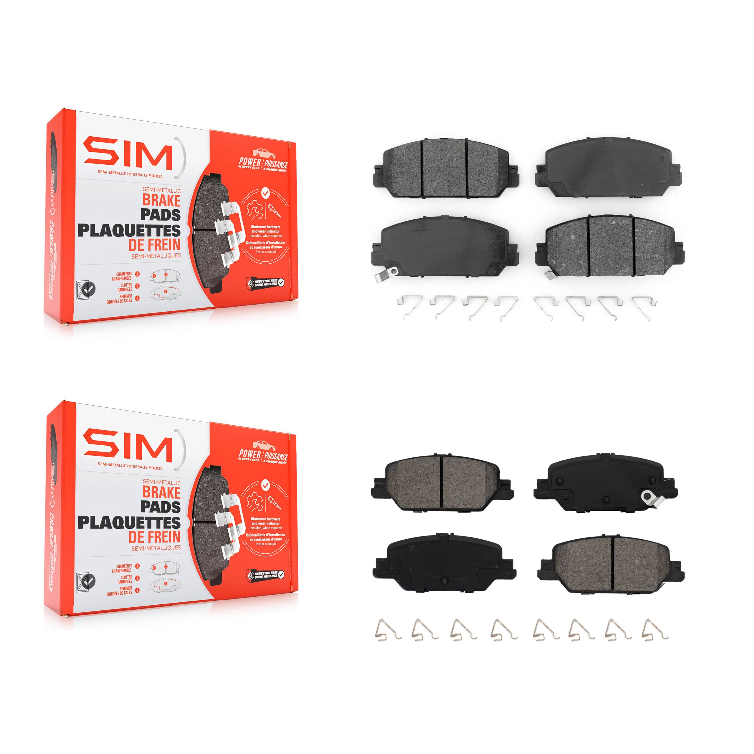 SIM - KSM-100475 - Front and Rear Disc Brake Pad Kits