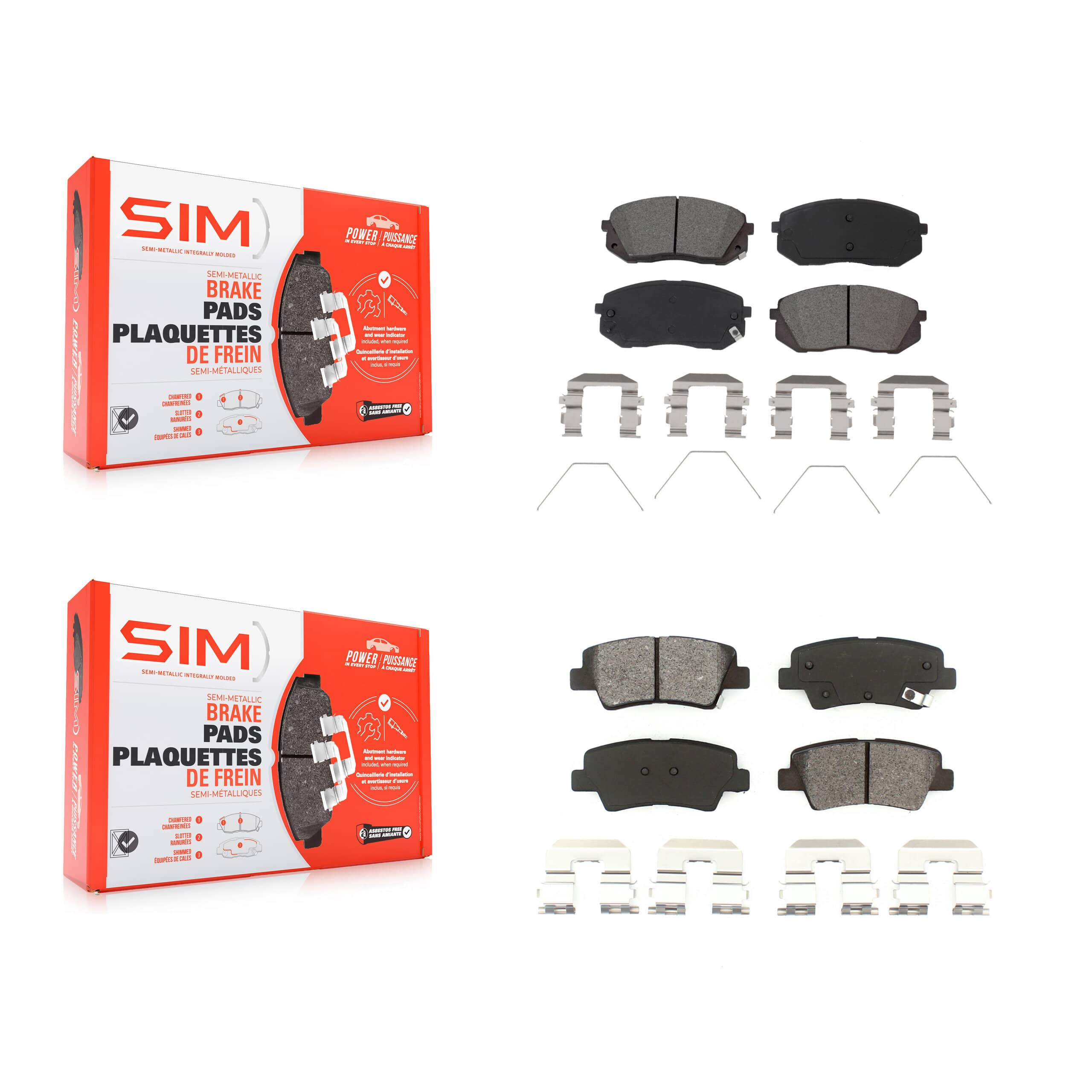 SIM - KSM-100527 - Front and Rear Disc Brake Pad Kits