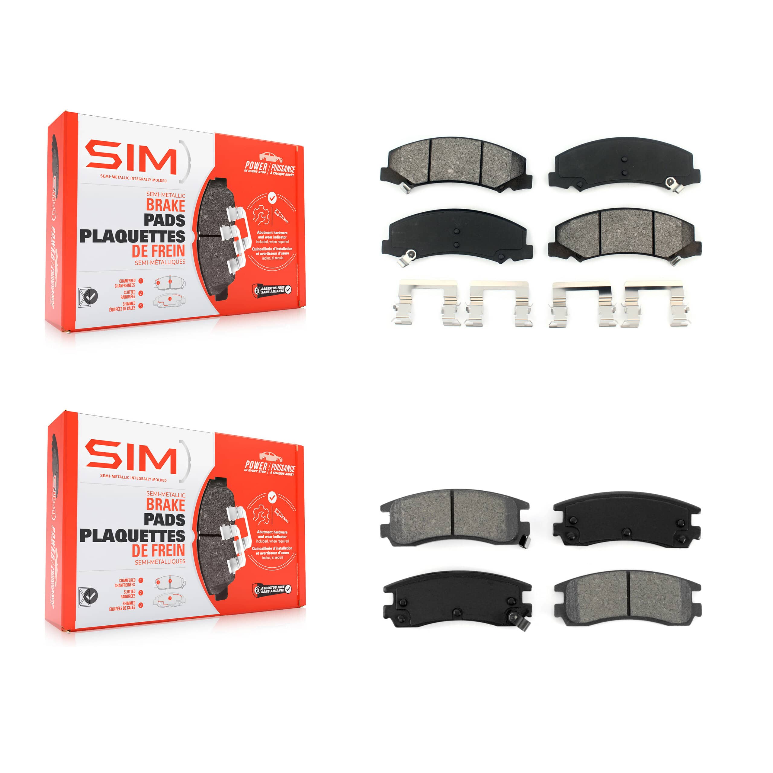 SIM - KSM-100537 - Front and Rear Disc Brake Pad Kits