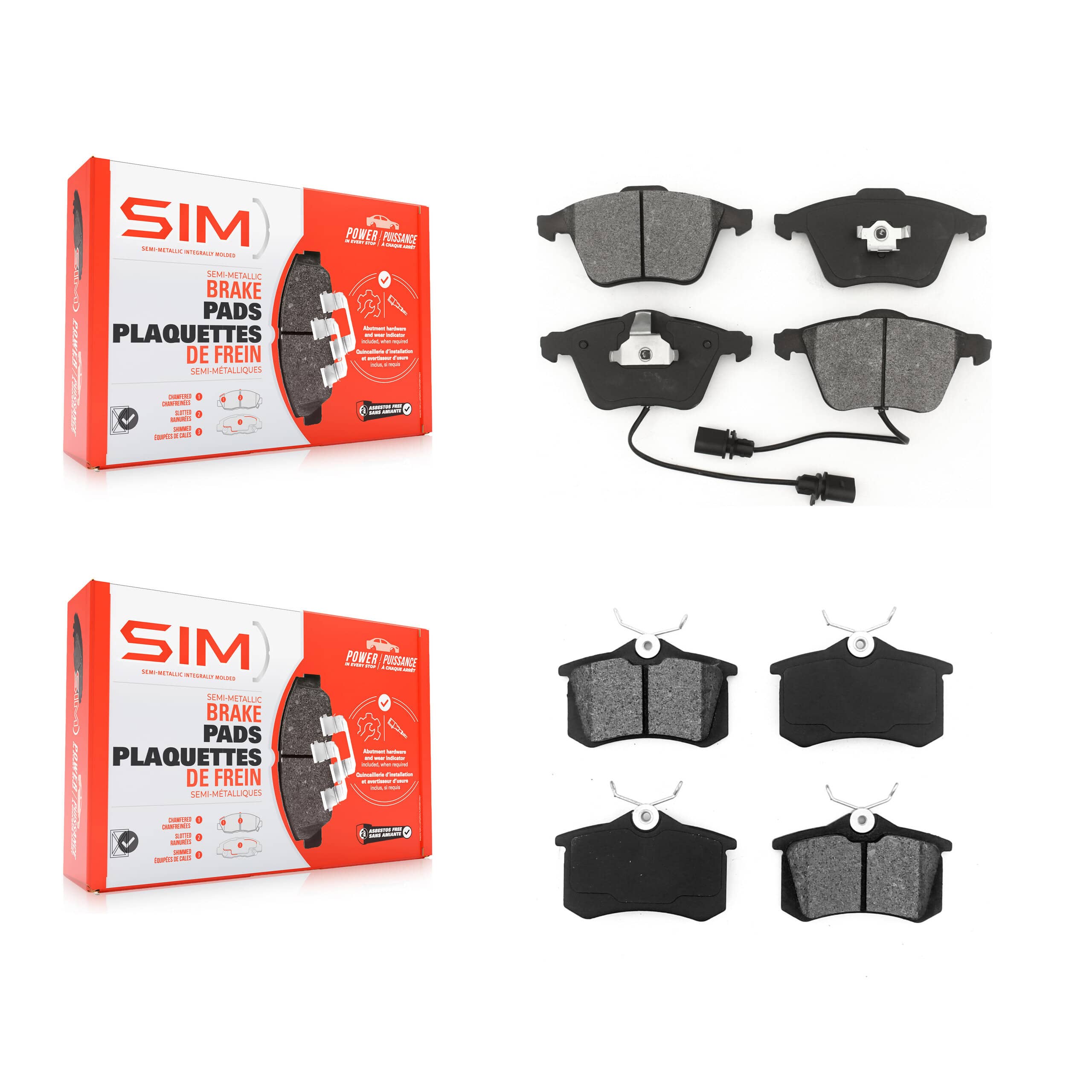 SIM - KSM-100560 - Front and Rear Disc Brake Pad Kits