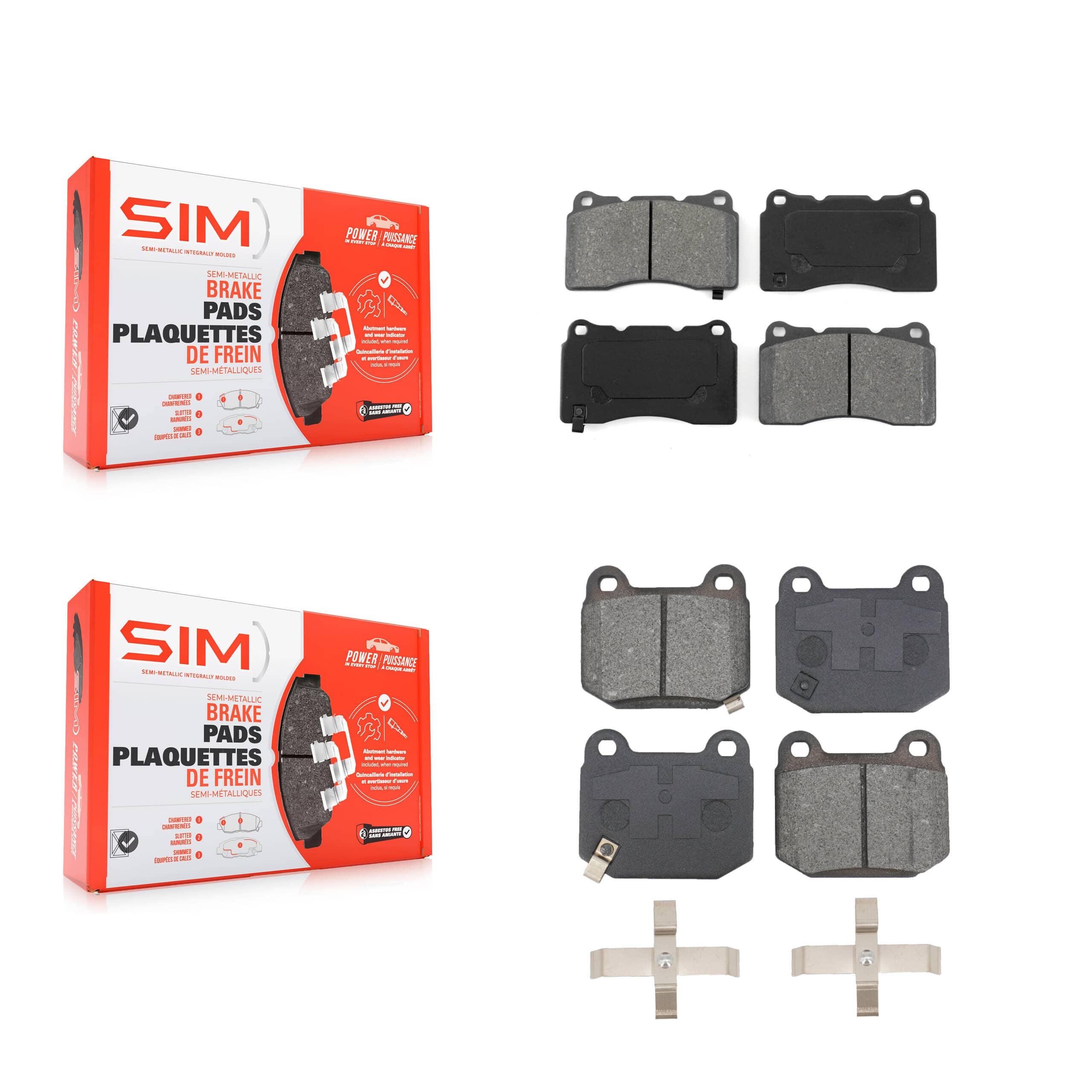 SIM - KSM-100576 - Front and Rear Disc Brake Pad Kits