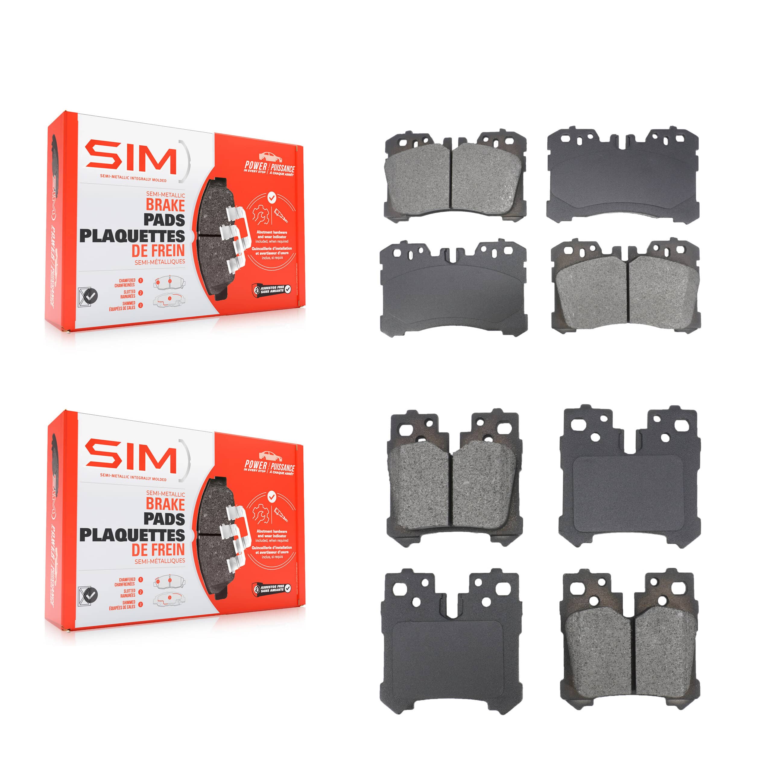 SIM - KSM-100579 - Front and Rear Disc Brake Pad Kits