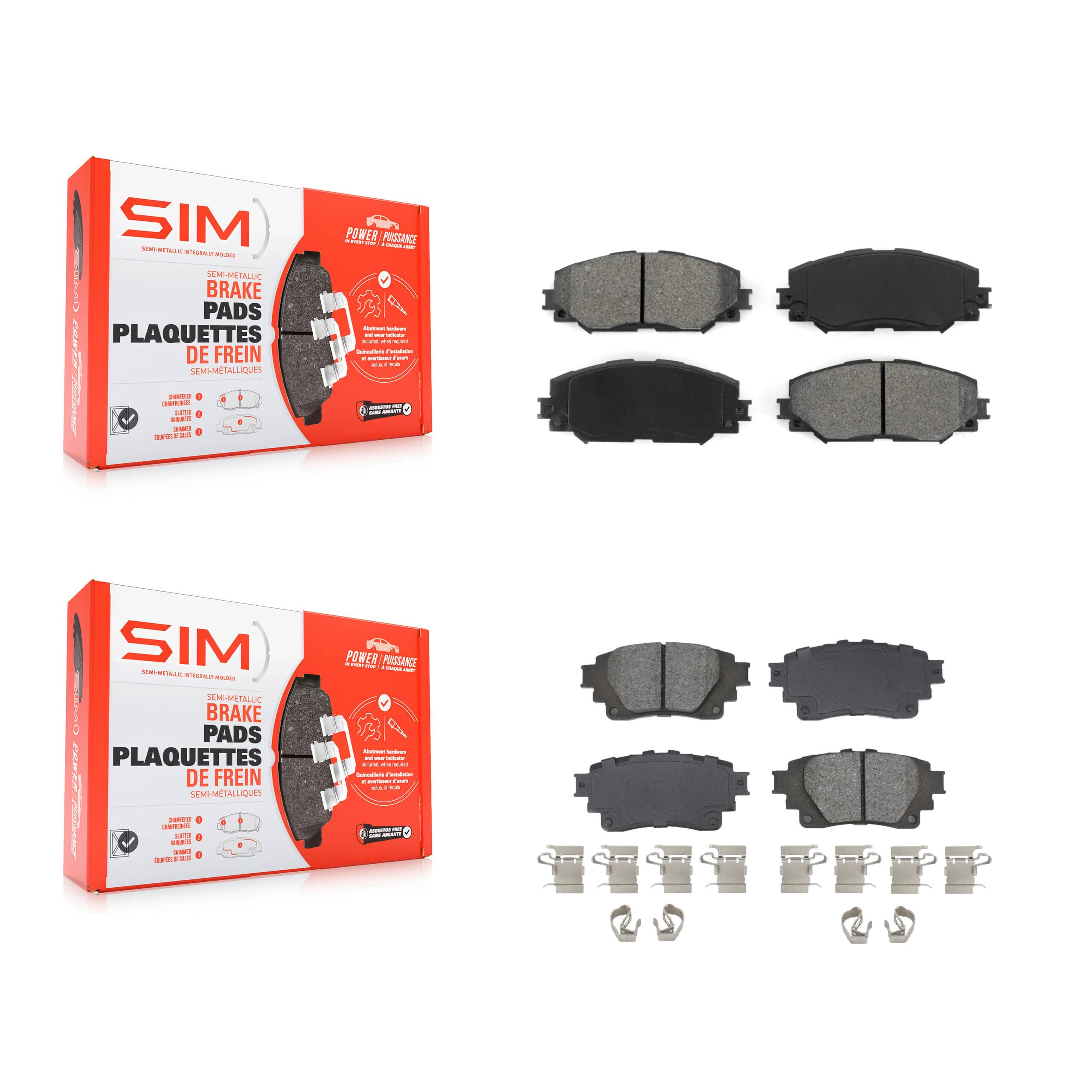 SIM - KSM-100617 - Front and Rear Disc Brake Pad Kits