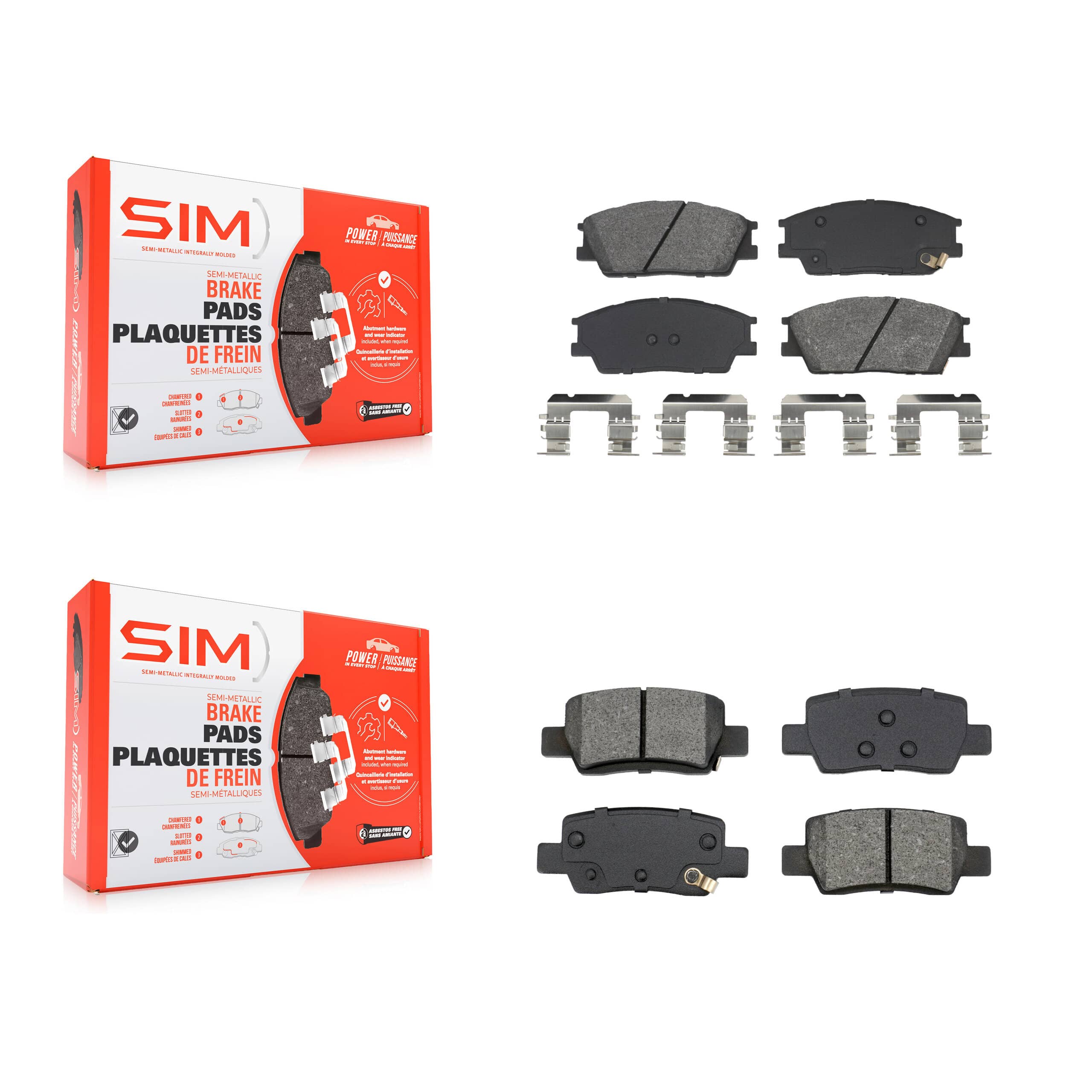 SIM - KSM-100689 - Front and Rear Disc Brake Pad Kits