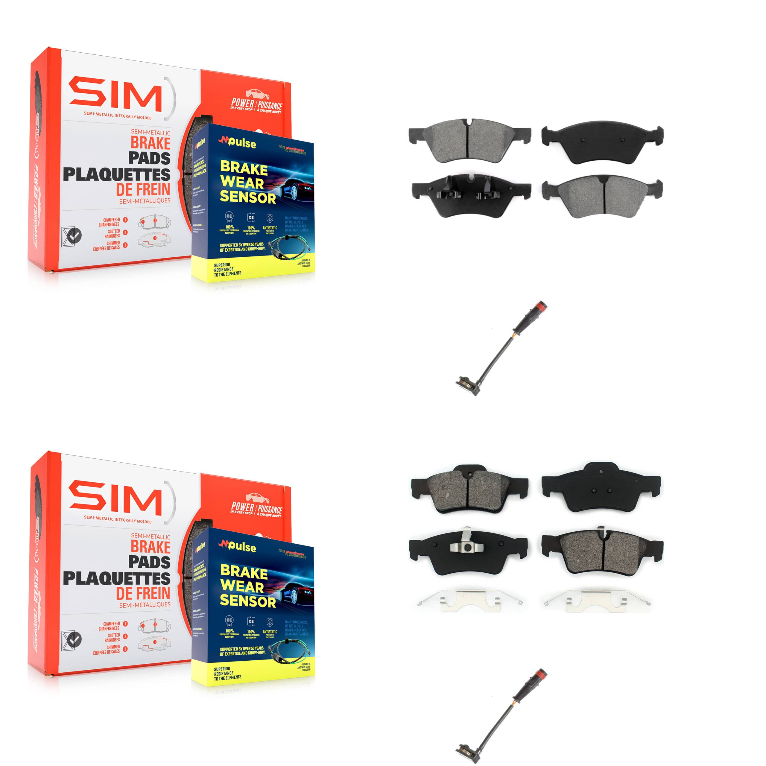 SIM - KSW-100026 - Front and Rear Disc Brake Pad Kits