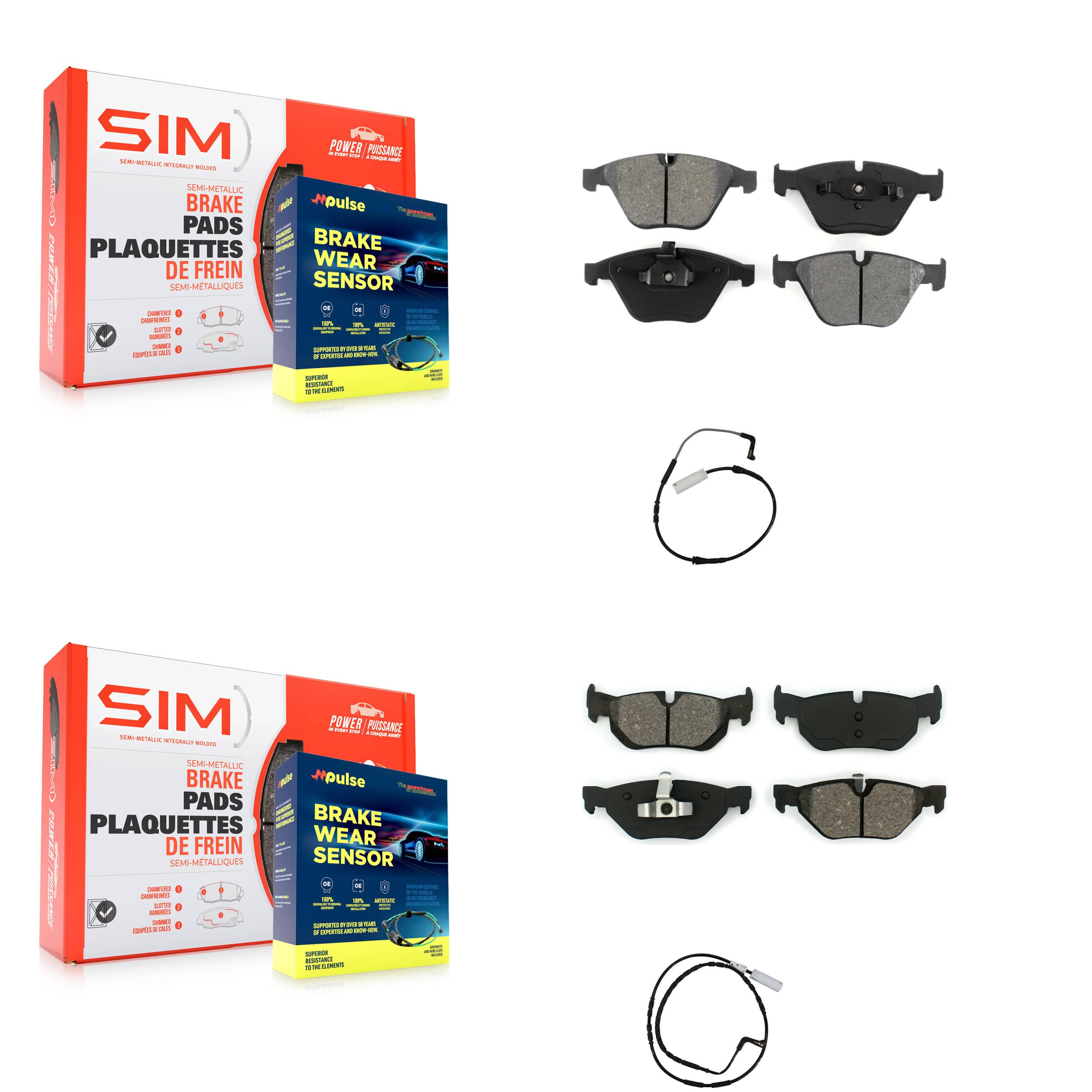 SIM - KSW-100042 - Front and Rear Disc Brake Pad Kits