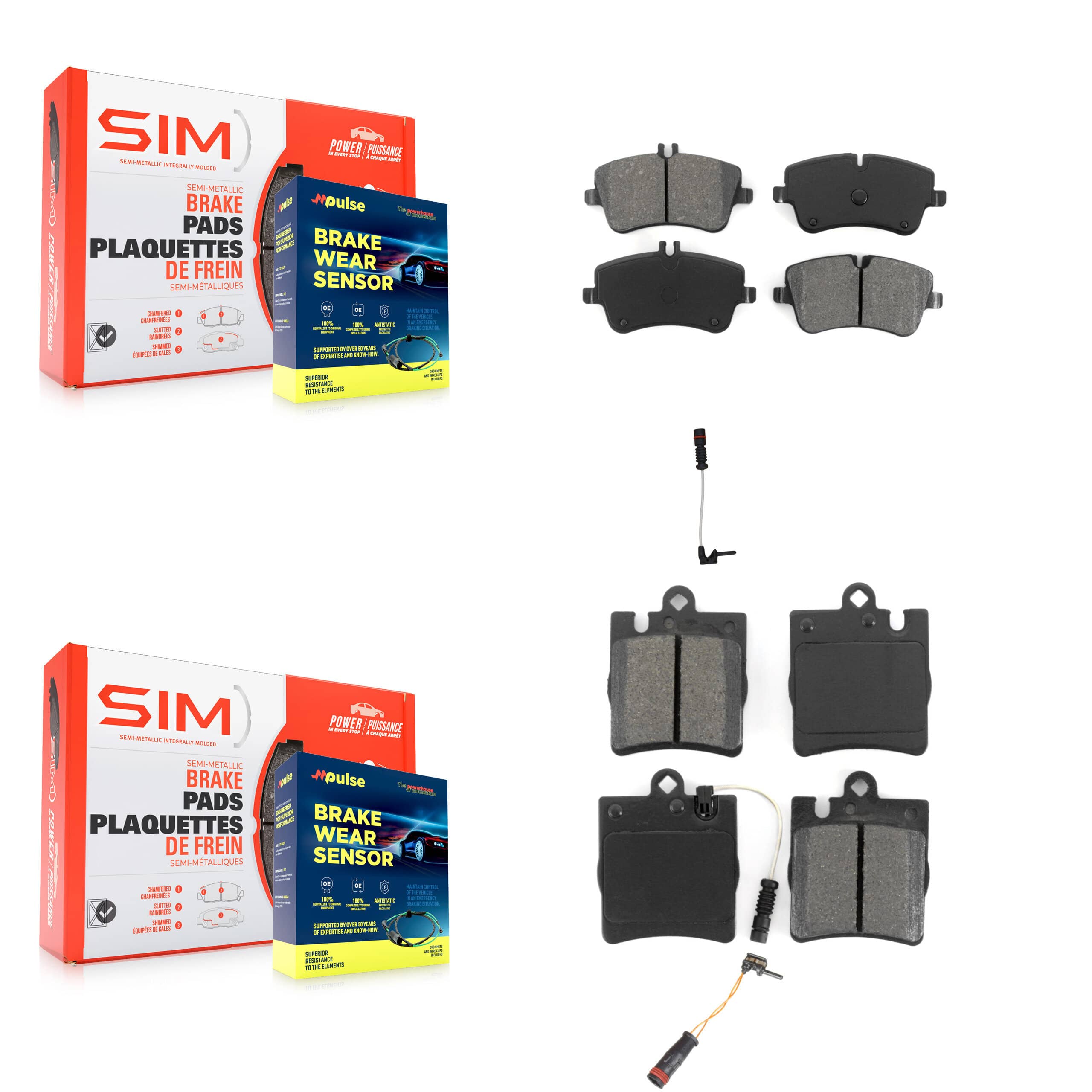SIM - KSW-100066 - Front and Rear Disc Brake Pad Kits