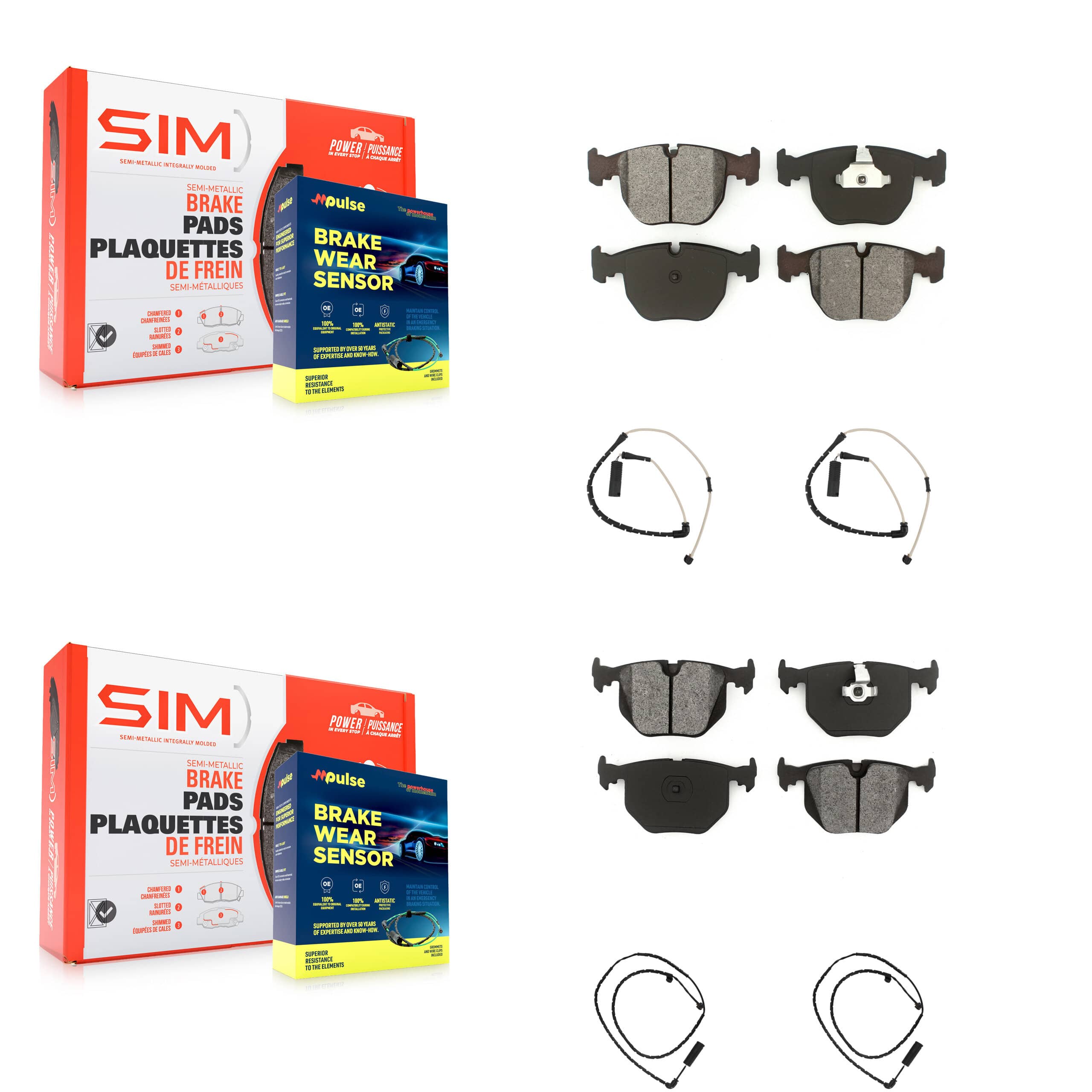 SIM - KSW-100189 - Front and Rear Disc Brake Pad Kits