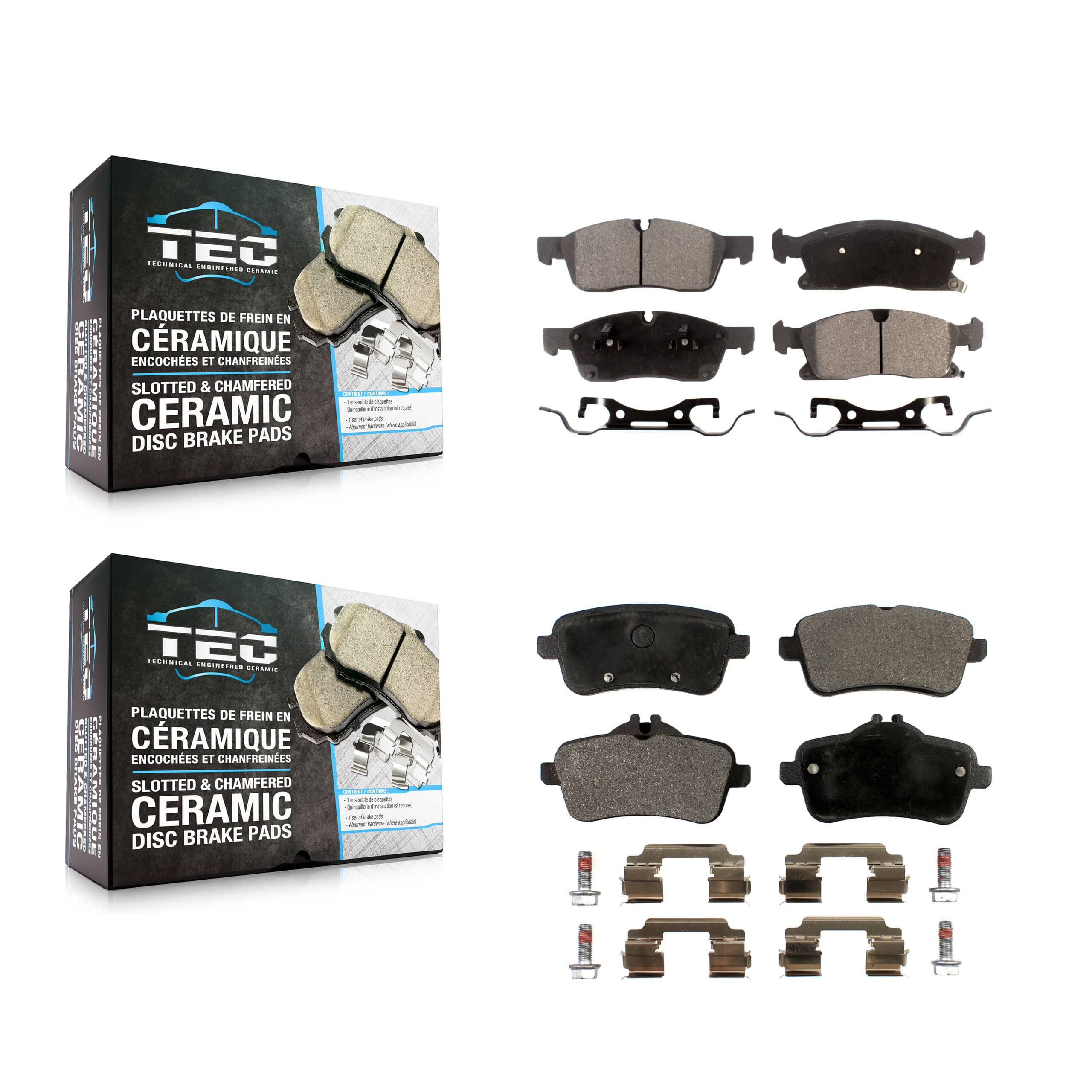 TEC - KTC-100214 - Front and Rear Disc Brake Pad Kits