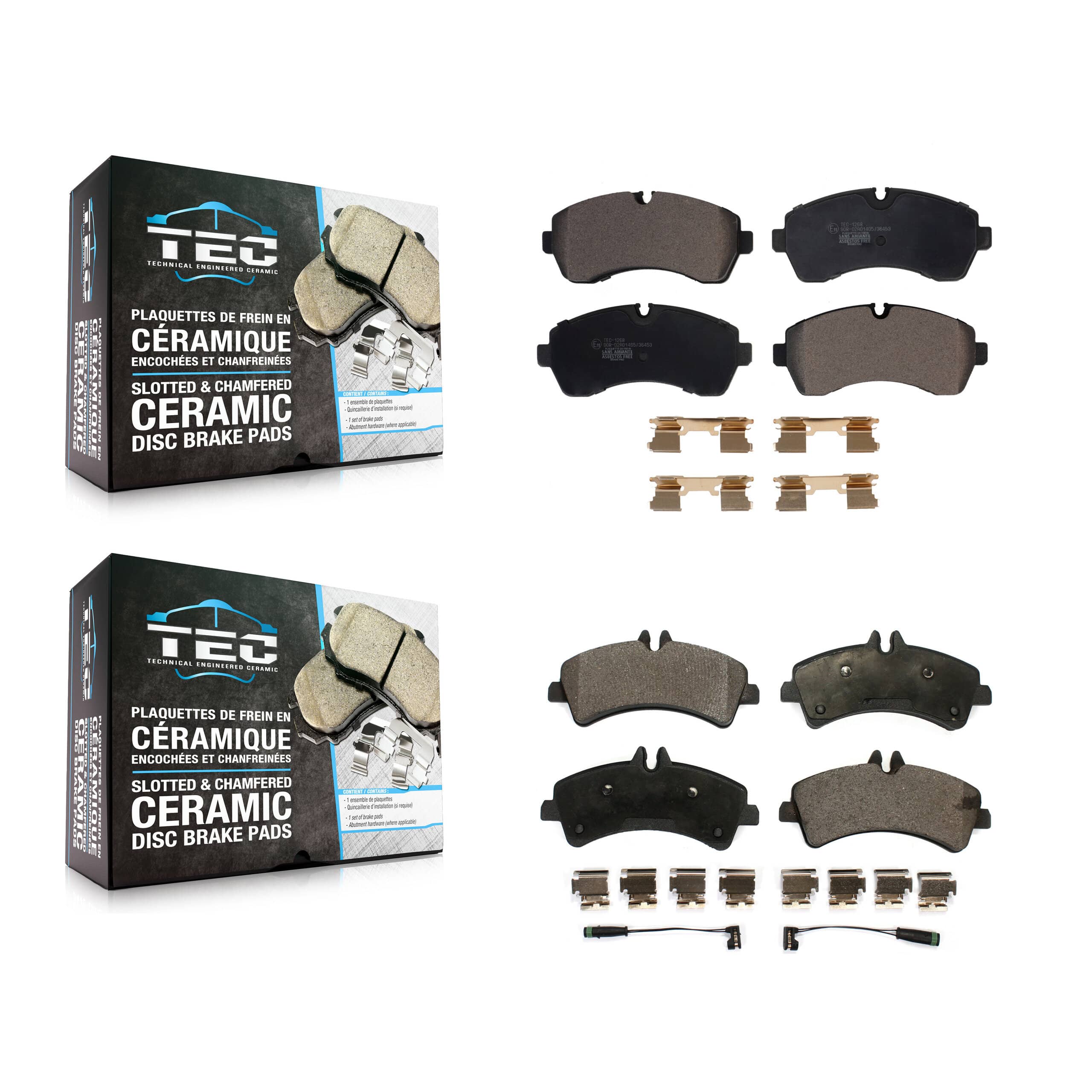 TEC - KTC-100628 - Front and Rear Disc Brake Pad Kits