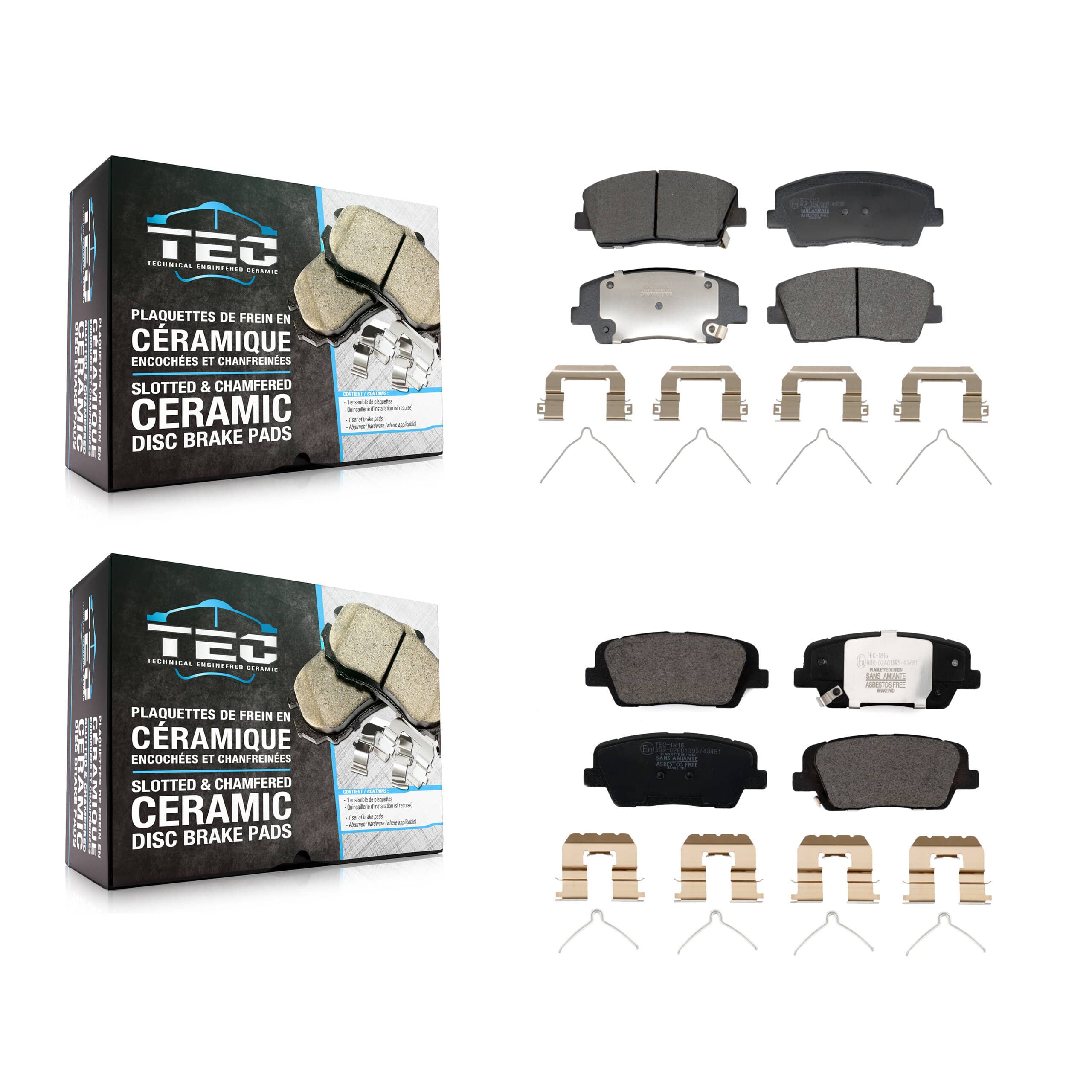 TEC - KTC-100747 - Front and Rear Disc Brake Pad Kits