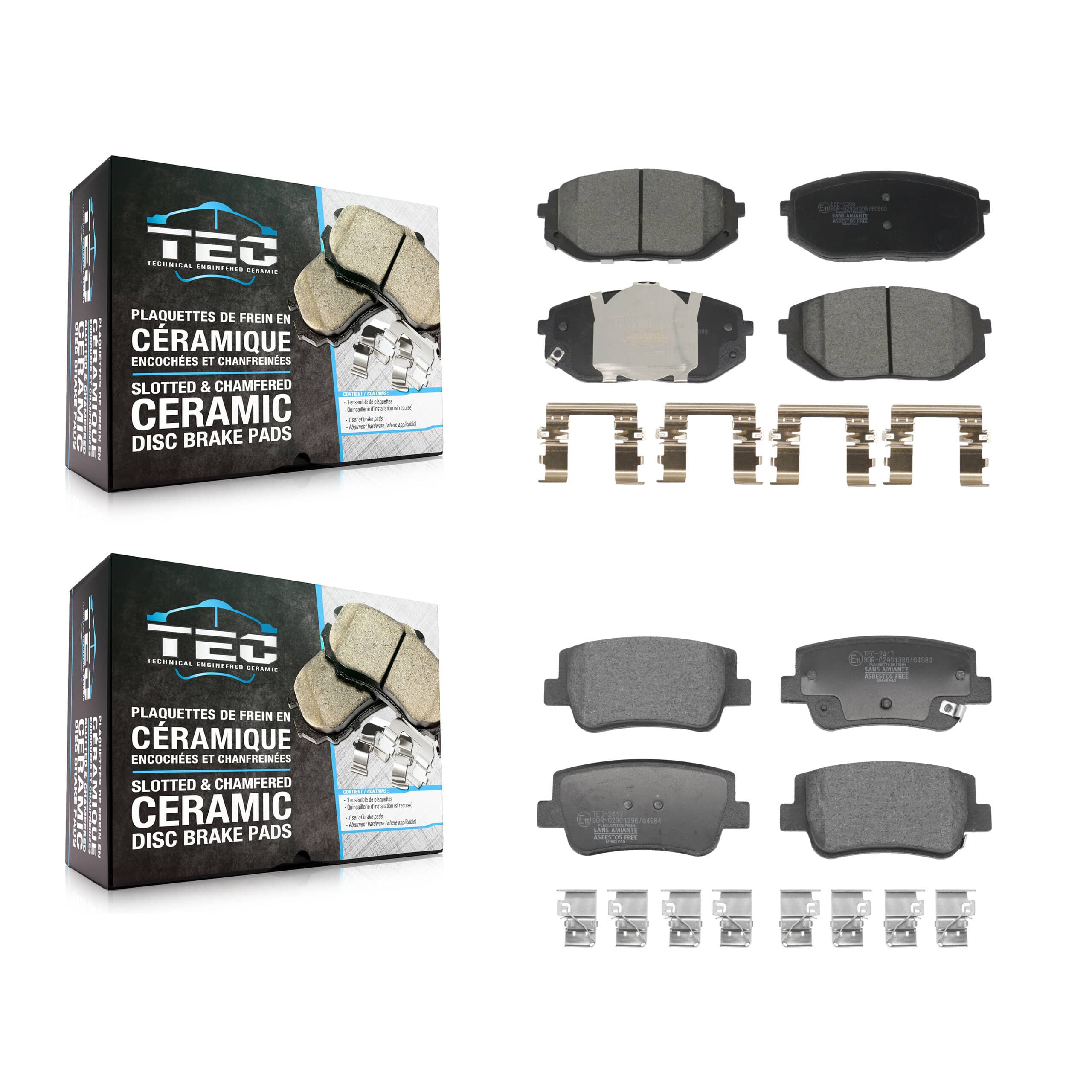 TEC - KTC-100802 - Front and Rear Disc Brake Pad Kits